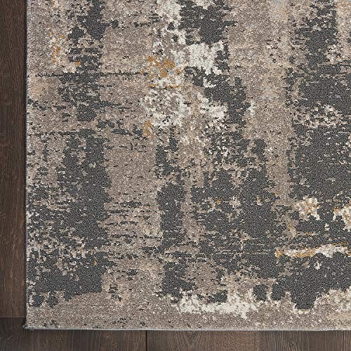 Home Ludlow Modern Cream Grey 4' x 6' Area -Rug, Easy -Cleaning, Non
