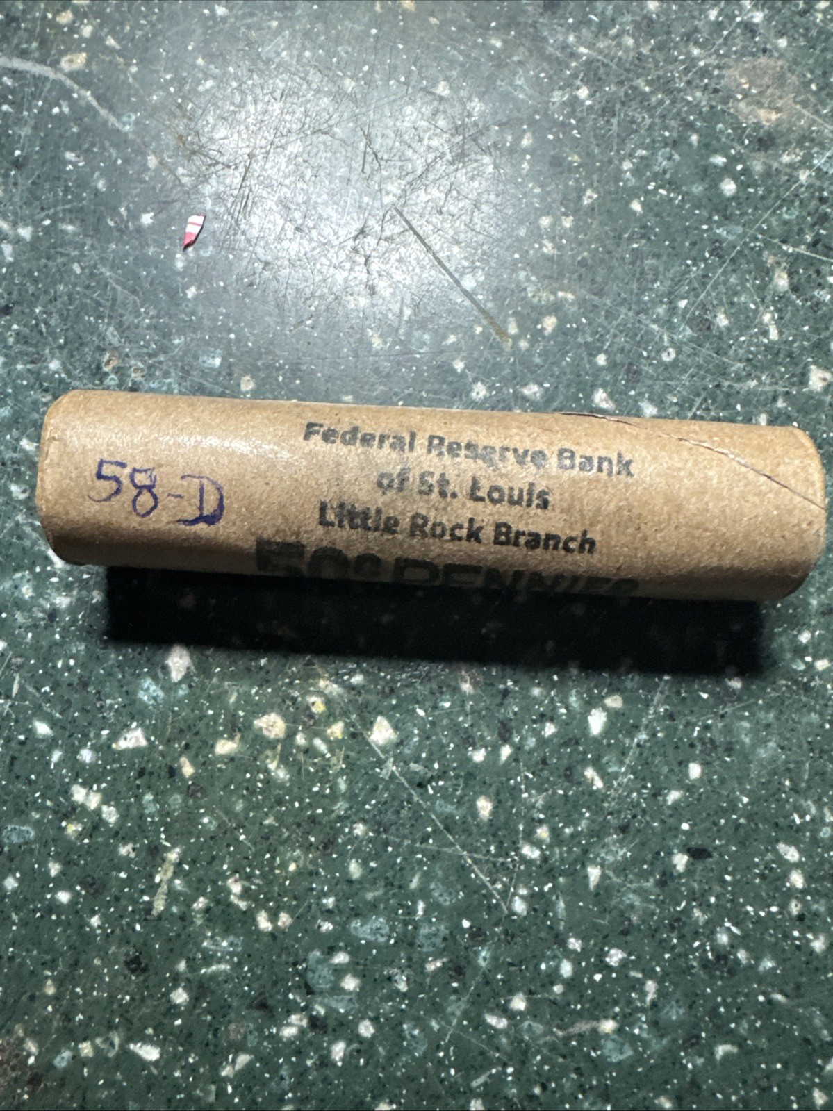 1958 D BU Uncirculated Fed Reserve Of St Louis Roll Of Lincoln Cents