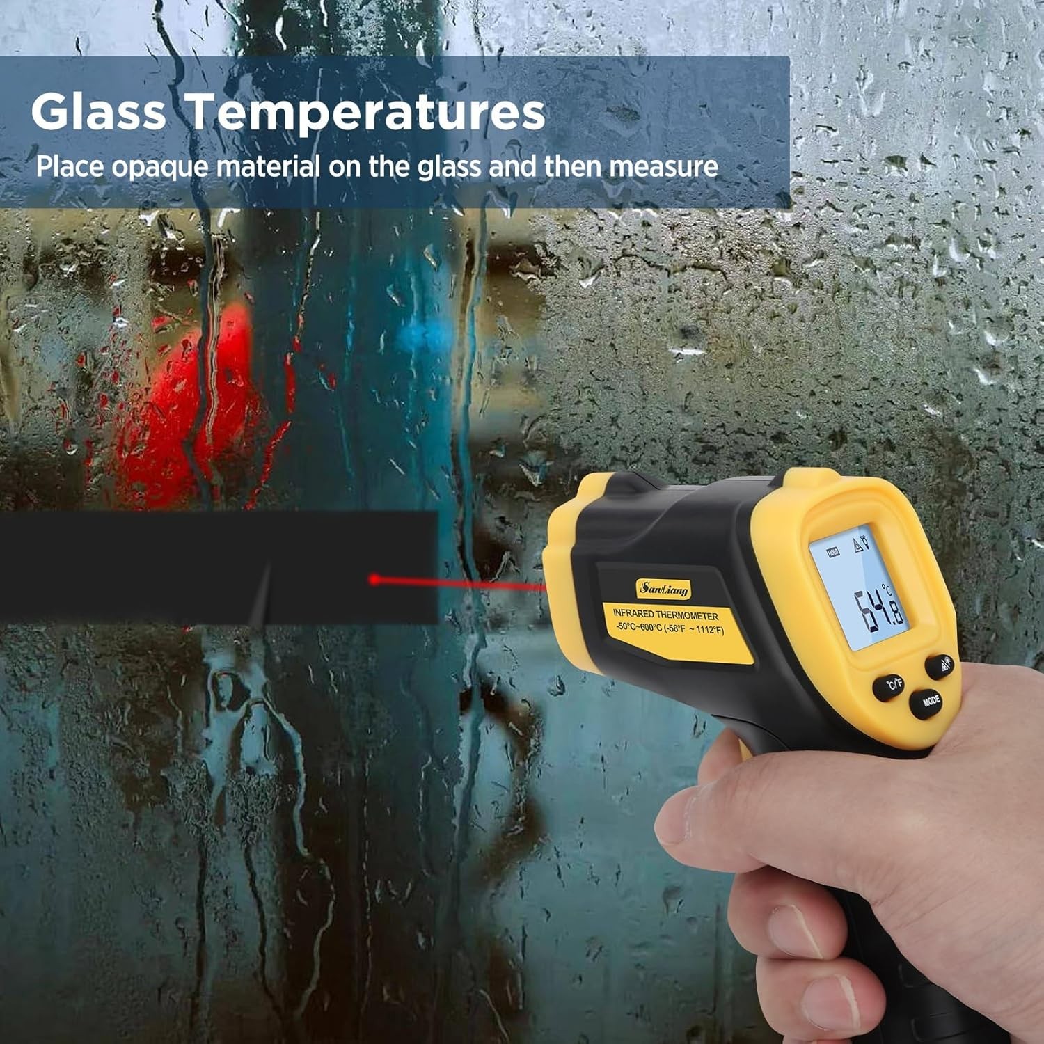 Digital IR Thermometer with Adjustable Emissivity & Fast Response for Safety