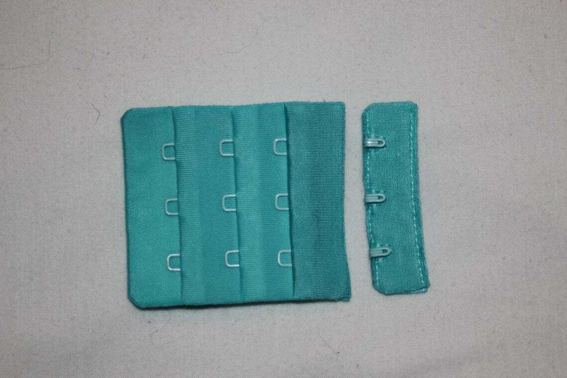 Lot 1 dozen pair bra replacement hook hooks light turquoise 3 rows