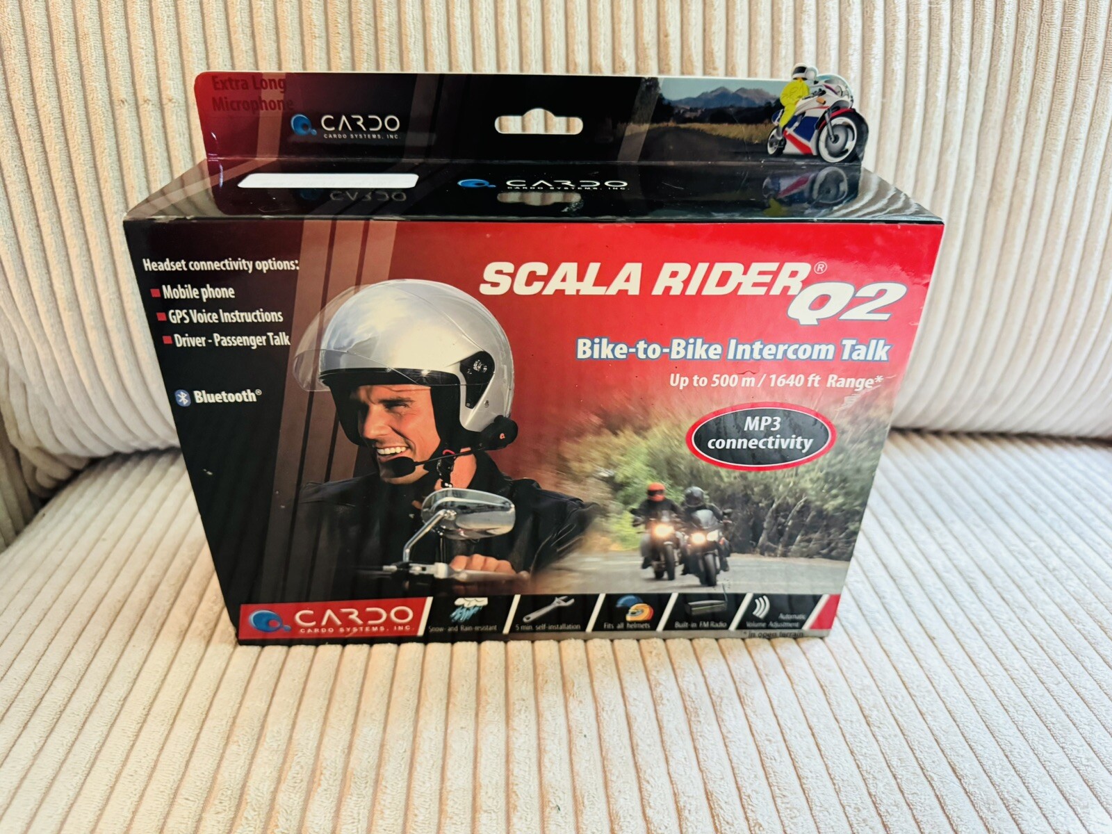 Cardo Scala Rider Q2 Bluetooth Radio Bike-To-Bike Intercom Motorcycle Headset