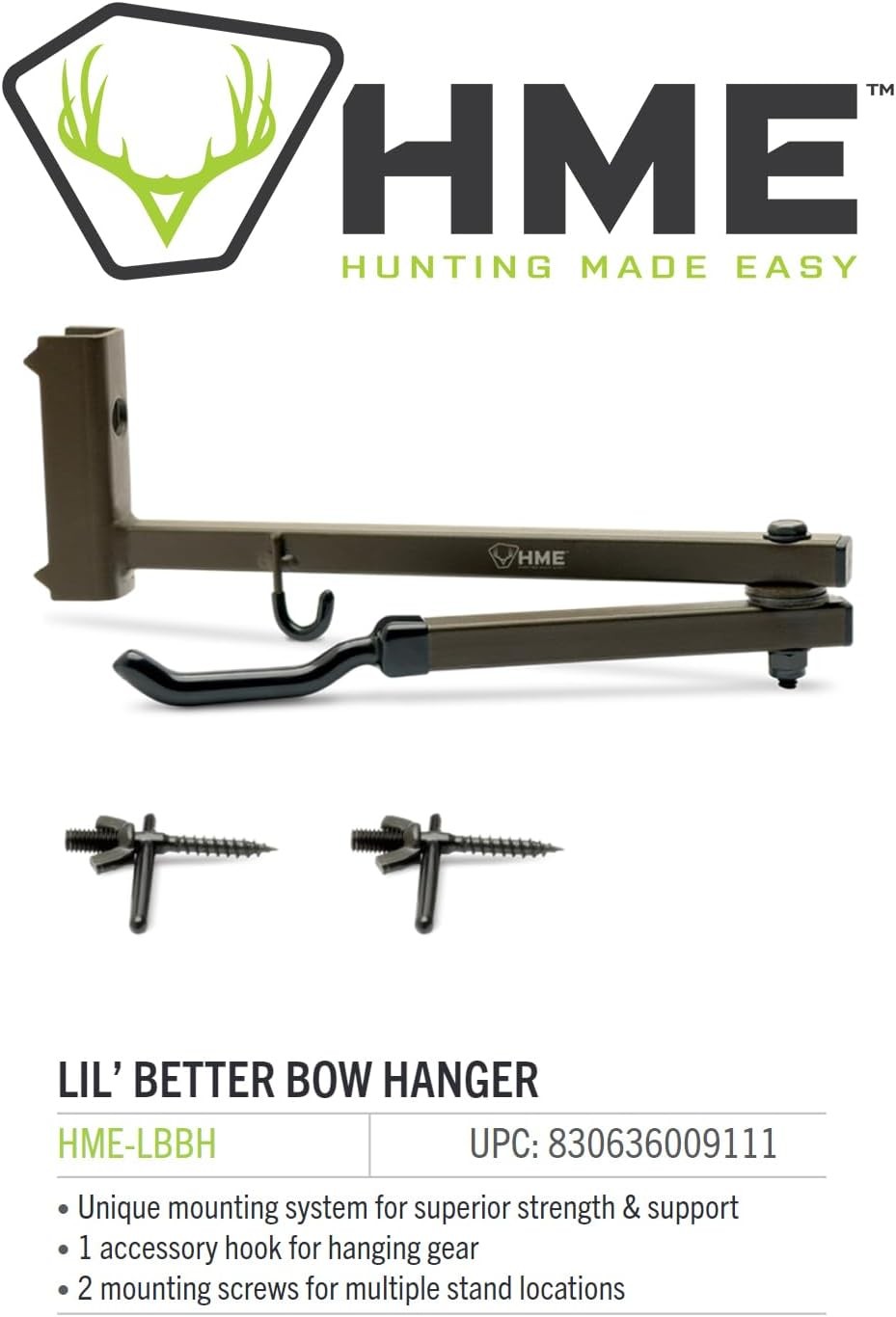 Durable Easy-to-Attach Strong Secure Lil Better Tree Stand Bow Hanger -