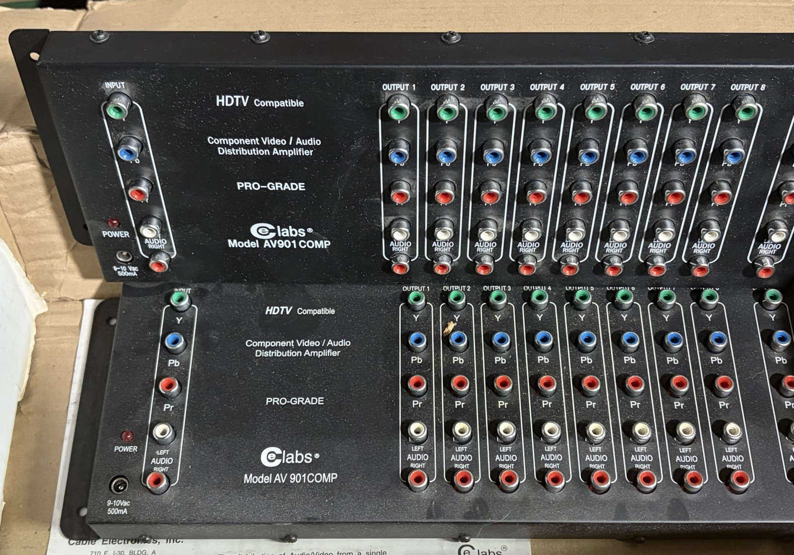 2 Celabs Digital HDTV A/V Distribution Amplifier AV901COMP, Pro Grade B11