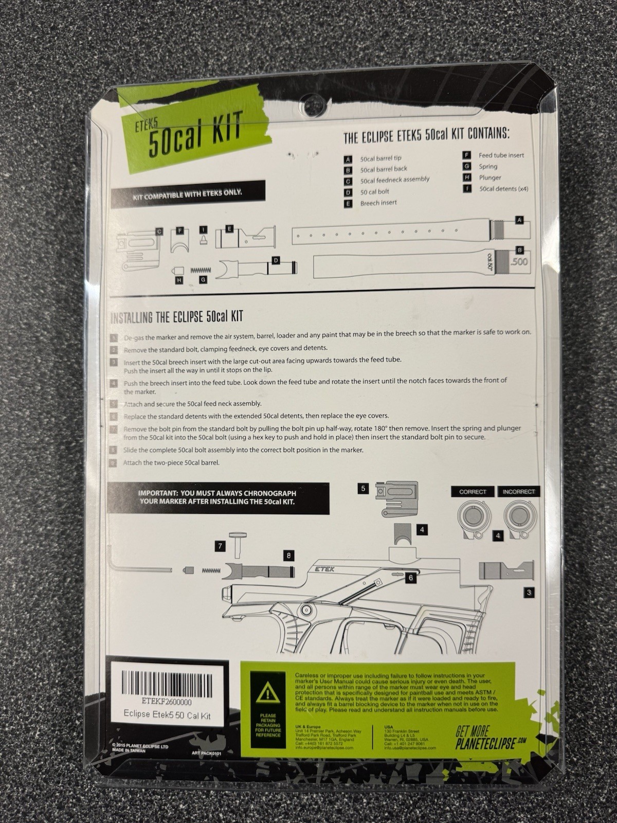 Planet Eclipse .50 kit for ETEK 5 / LV1.5 NOS. Rare! *READ FOR COMPATIBILITY!*