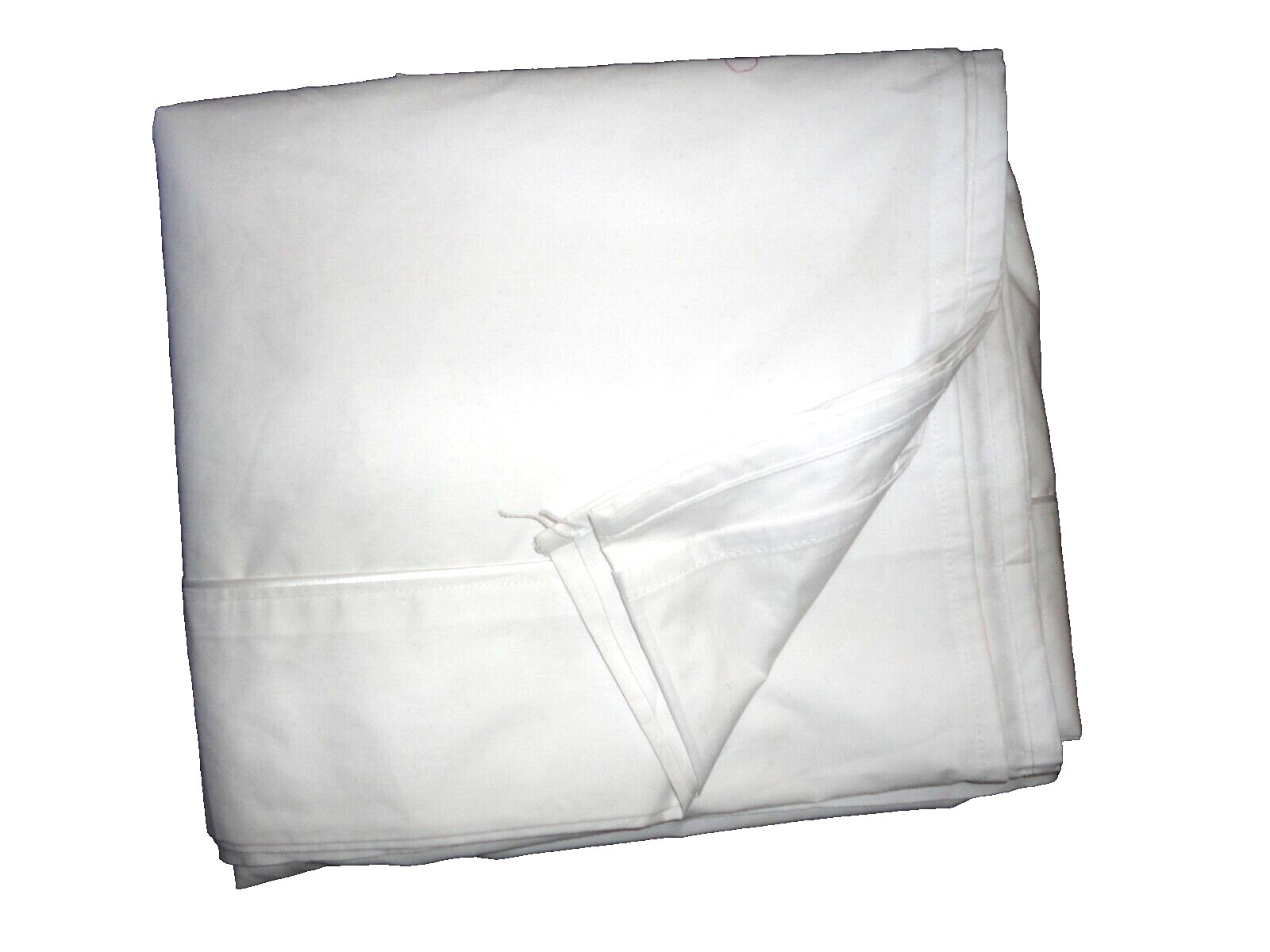 SPRINGS PURE WHITE RIBBON TRIMMED FULL FLAT SHEET 80 X 96 COTTON BLEND