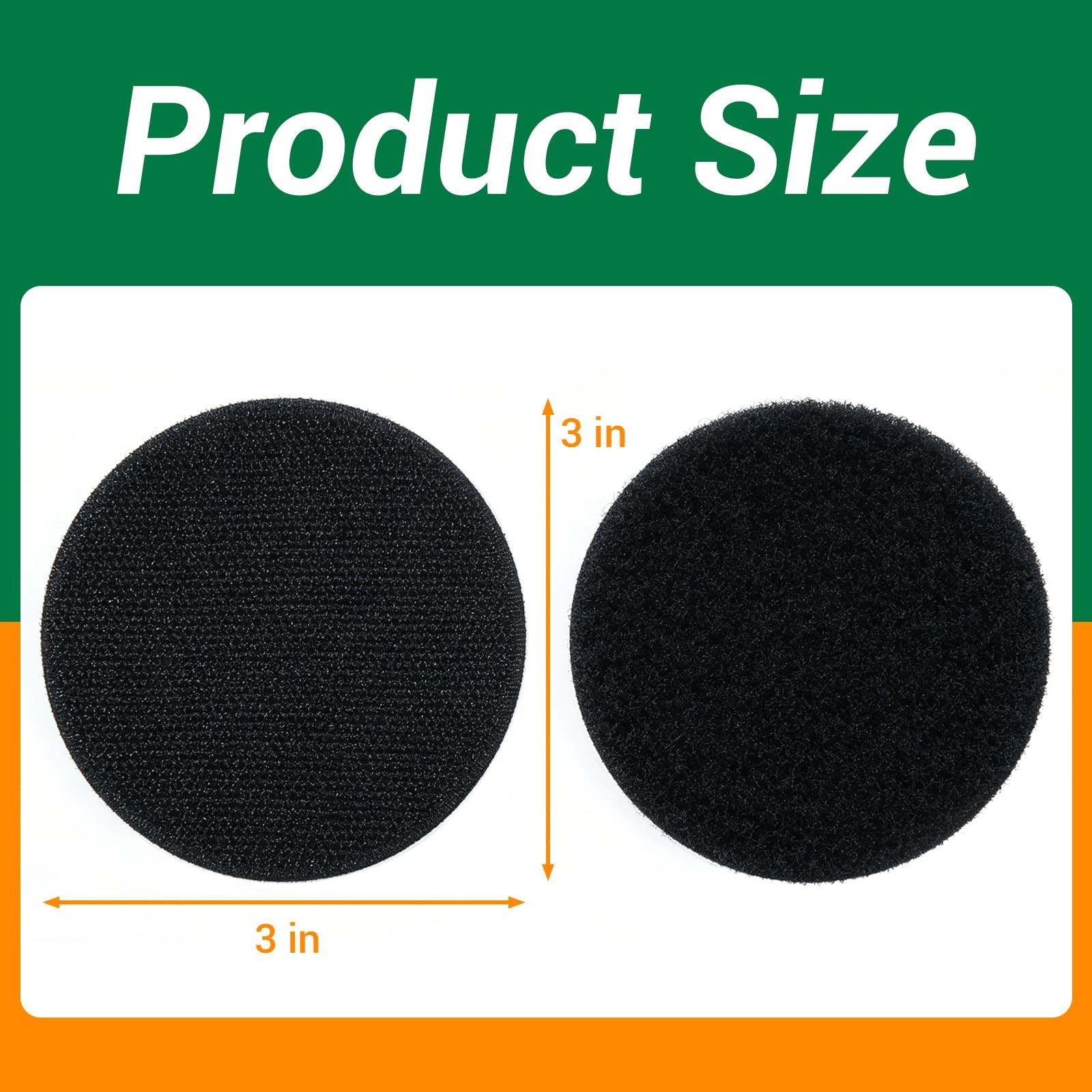 20 Sets - 3 inch Hook and Loop Strips with Adhesive, Black Hook and Loop Self...