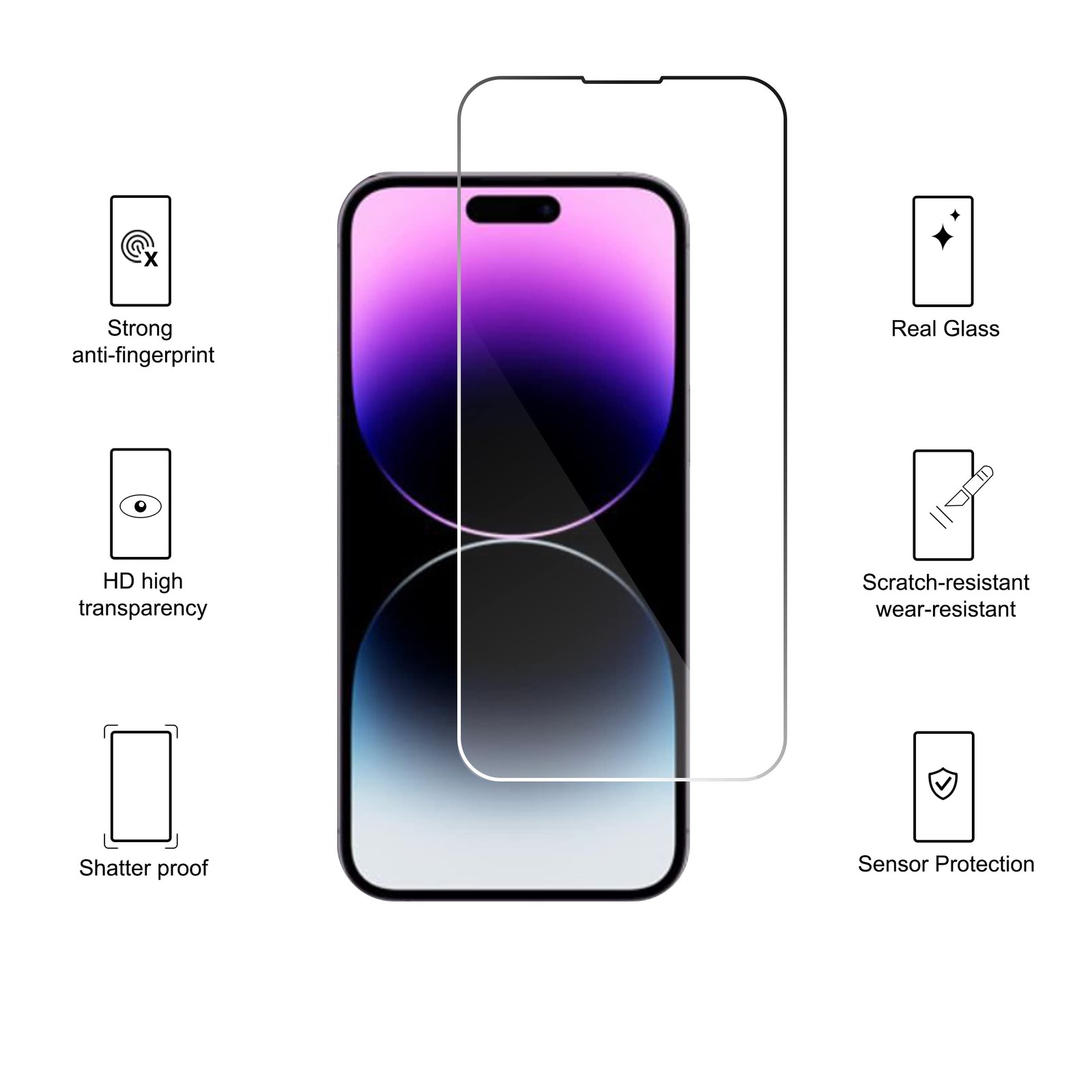 Ailun 3 Pack Screen Protector for iPhone 14 Pro [6.1 inch] + 3 Pack Camera Lens