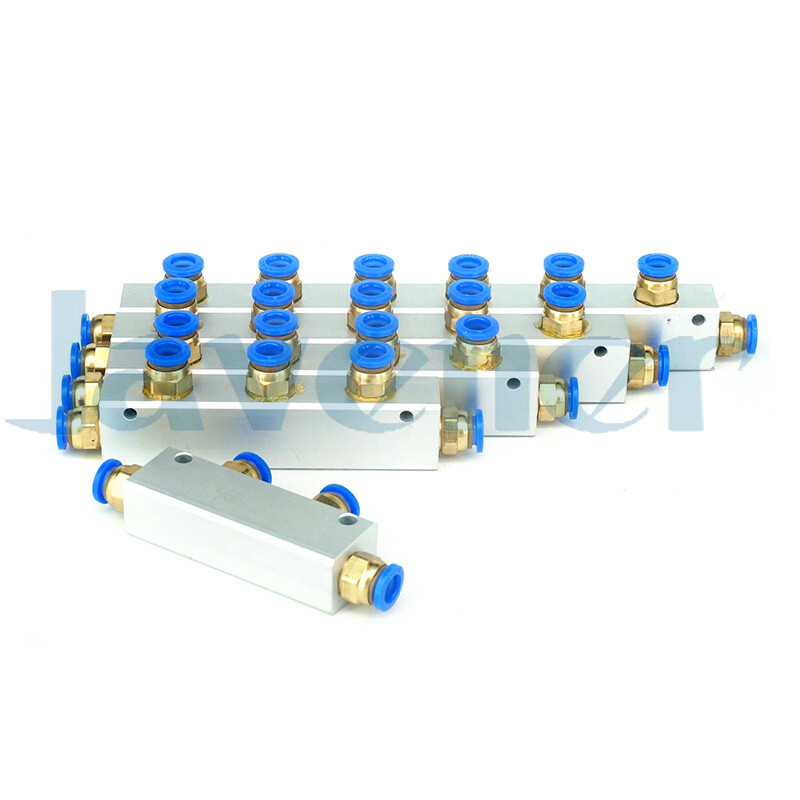 Pushfit 8mm 2-10 Ways Pneumatic Air Manifold Block Splitter 20x25mm With Fitting