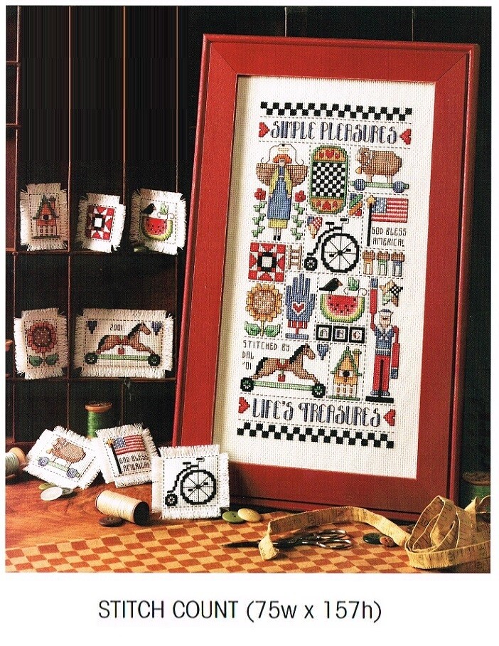 LIFE SIMPLE PLEASURES  CROSS STITCH PATTERN  ONLY  -  TL  AYE