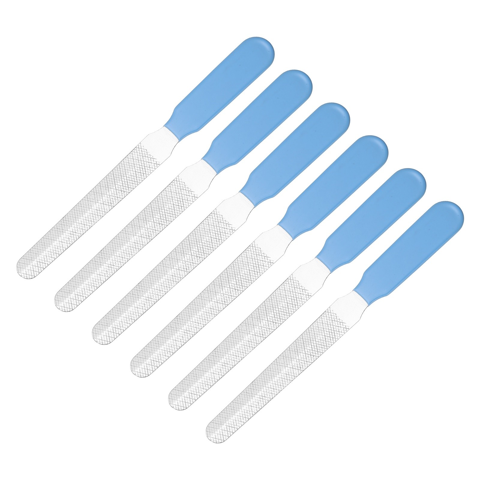 5.5x0.6" Stainless Steel Pet Nail File, (Light Blue, 6 Pcs)