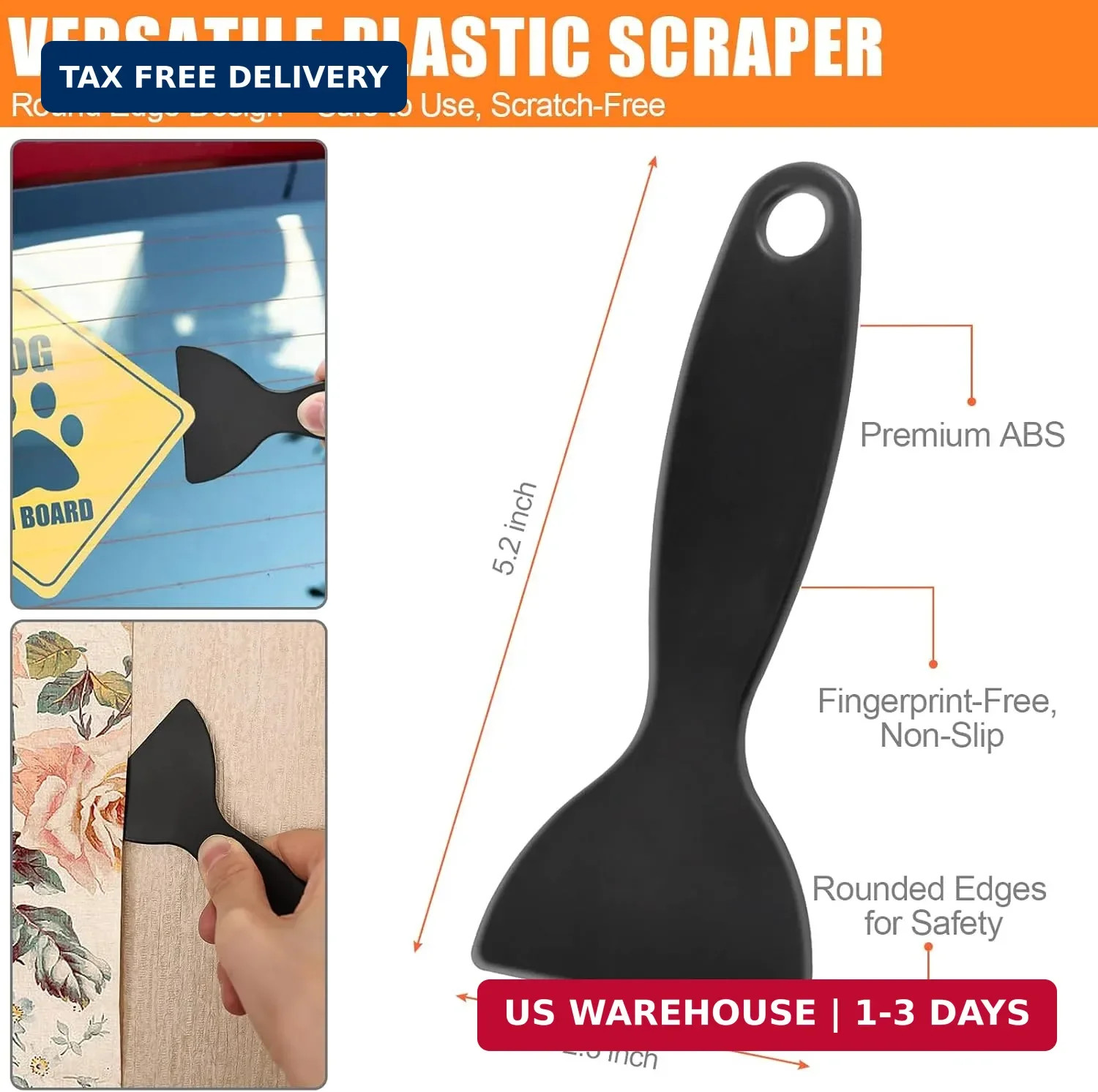 4 Pack Razor Blade Scraper, Premium Cleaning Scraper Tool with 50 PCS Metal FAST
