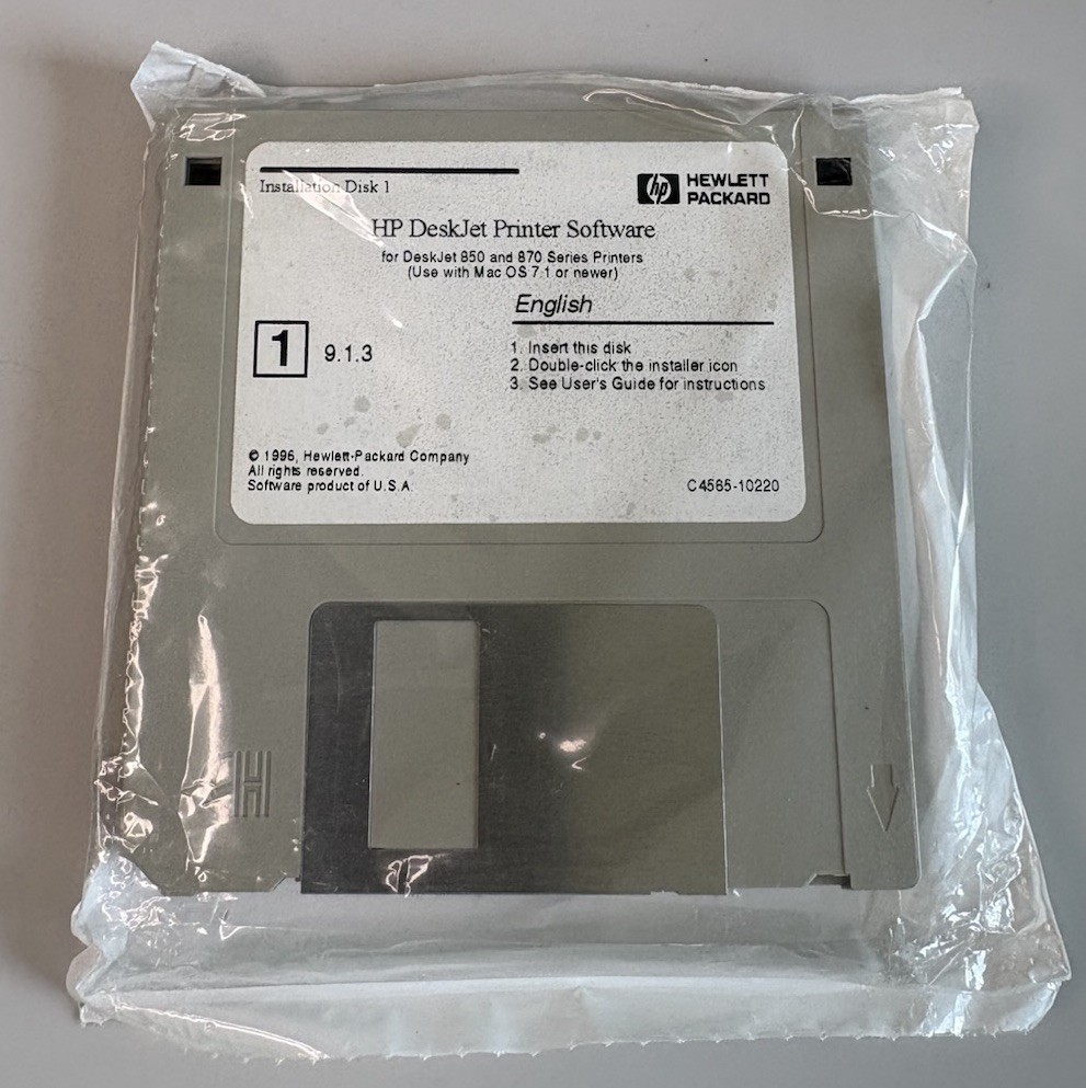 HP Deskjet Printer Software Deskjet 850 And 870 Series Printers 1-3 Floppy 3.5