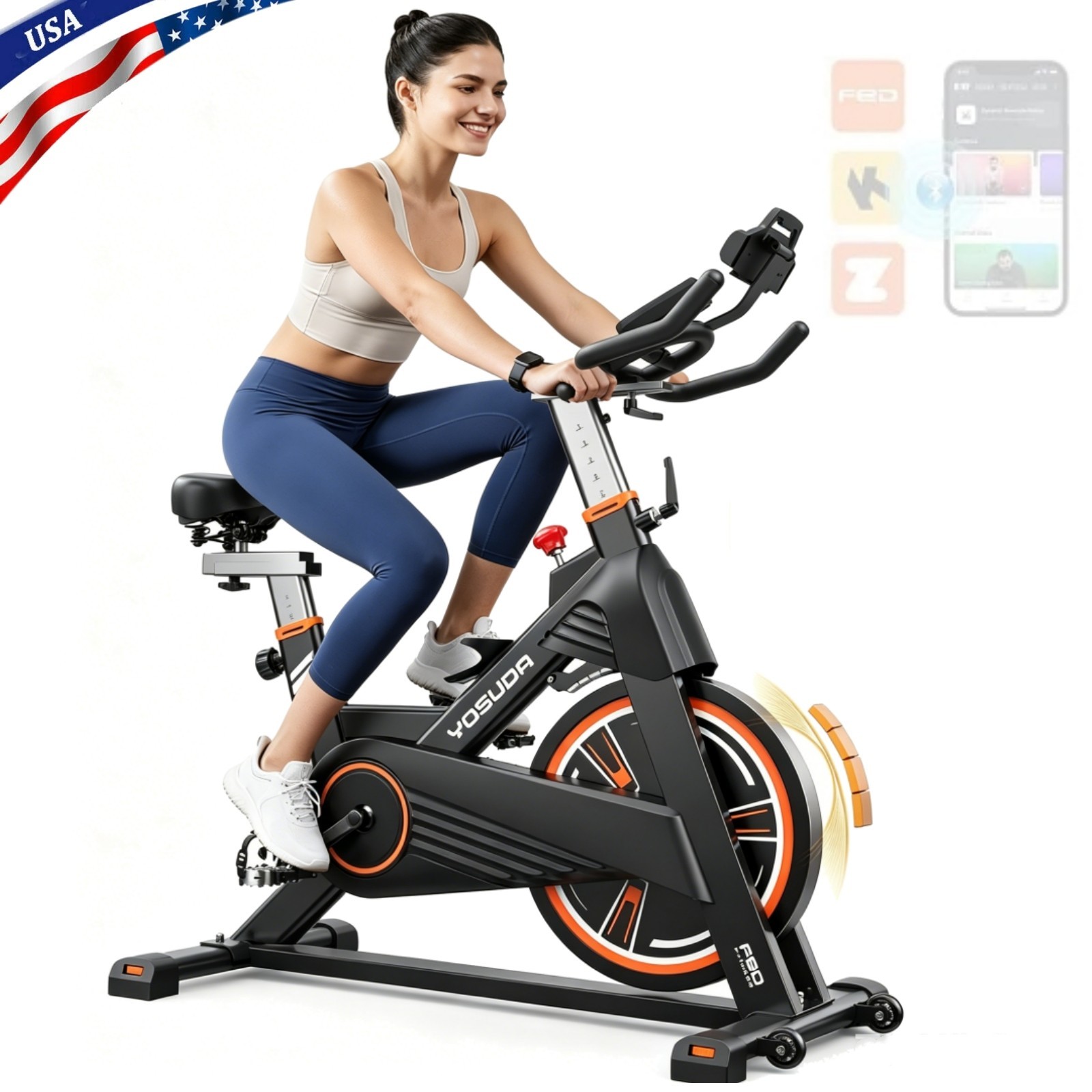YOSUDA PRO Magnetic Exercise Bike for Home Gym Indoor Workout Bike with 350 LBS