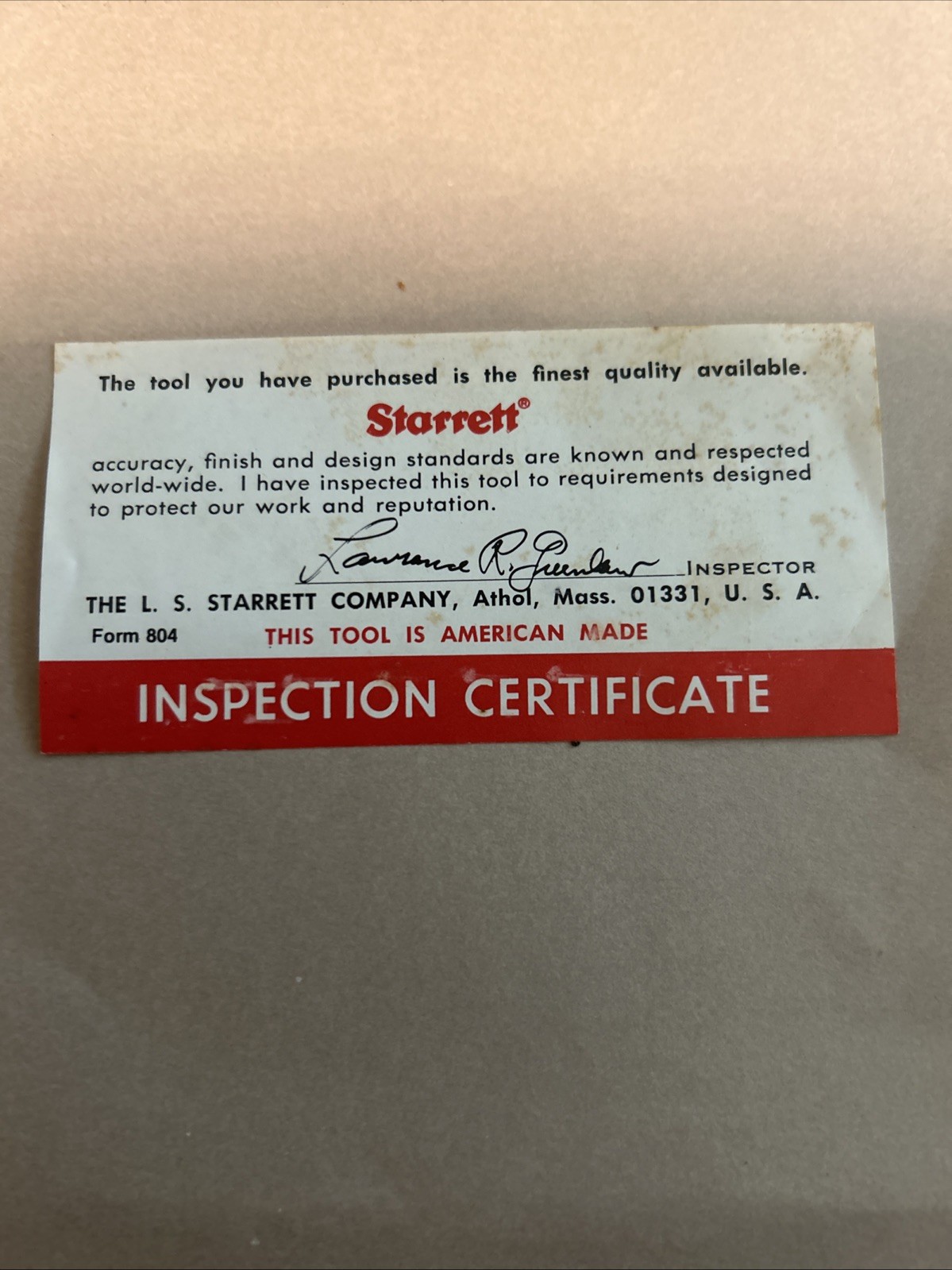 Starrett outside micrometer 230P