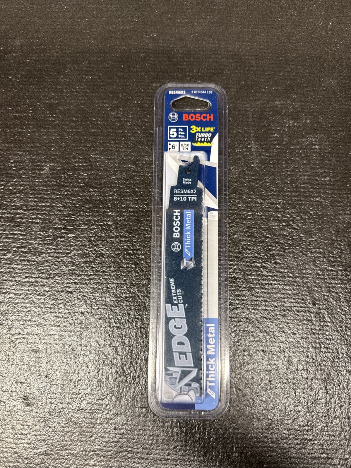Bosch 6" 8/10 TPI Edge Reciprocating Saw Blades for Thick Metal 5 Pack - RESM6X2
