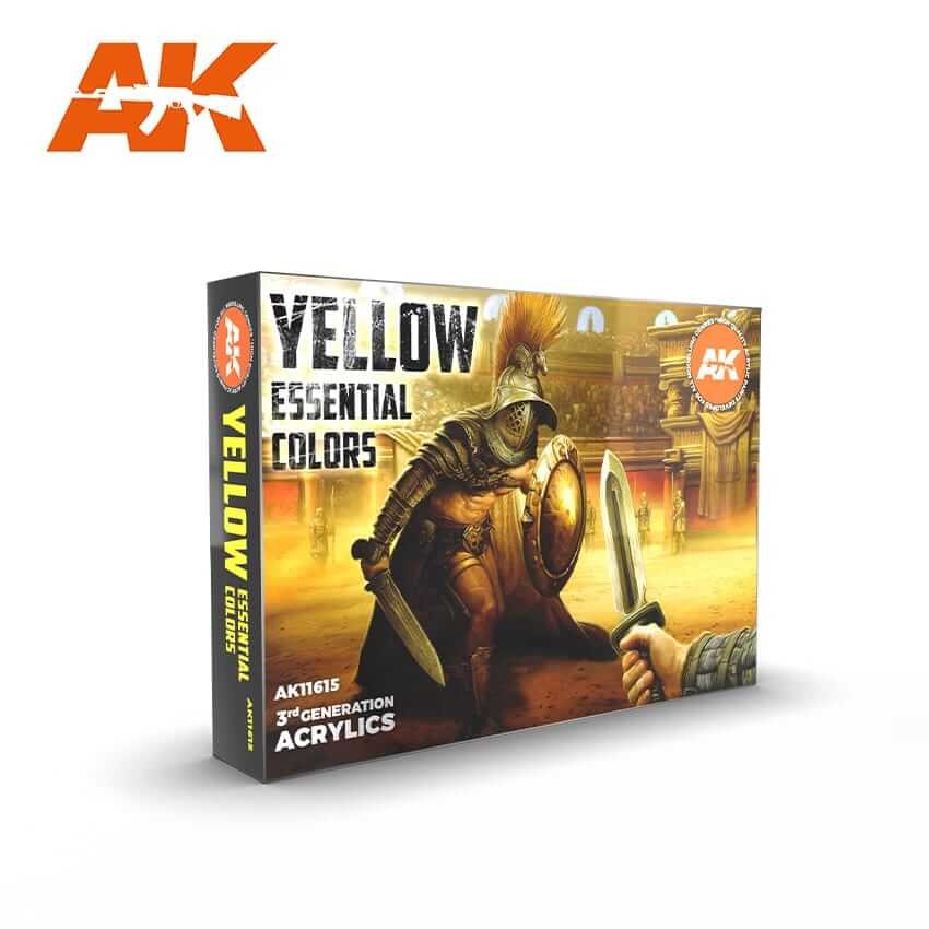 AK Interactive Yellow Essential Colors 3G Acrylic Paint Set AK11615