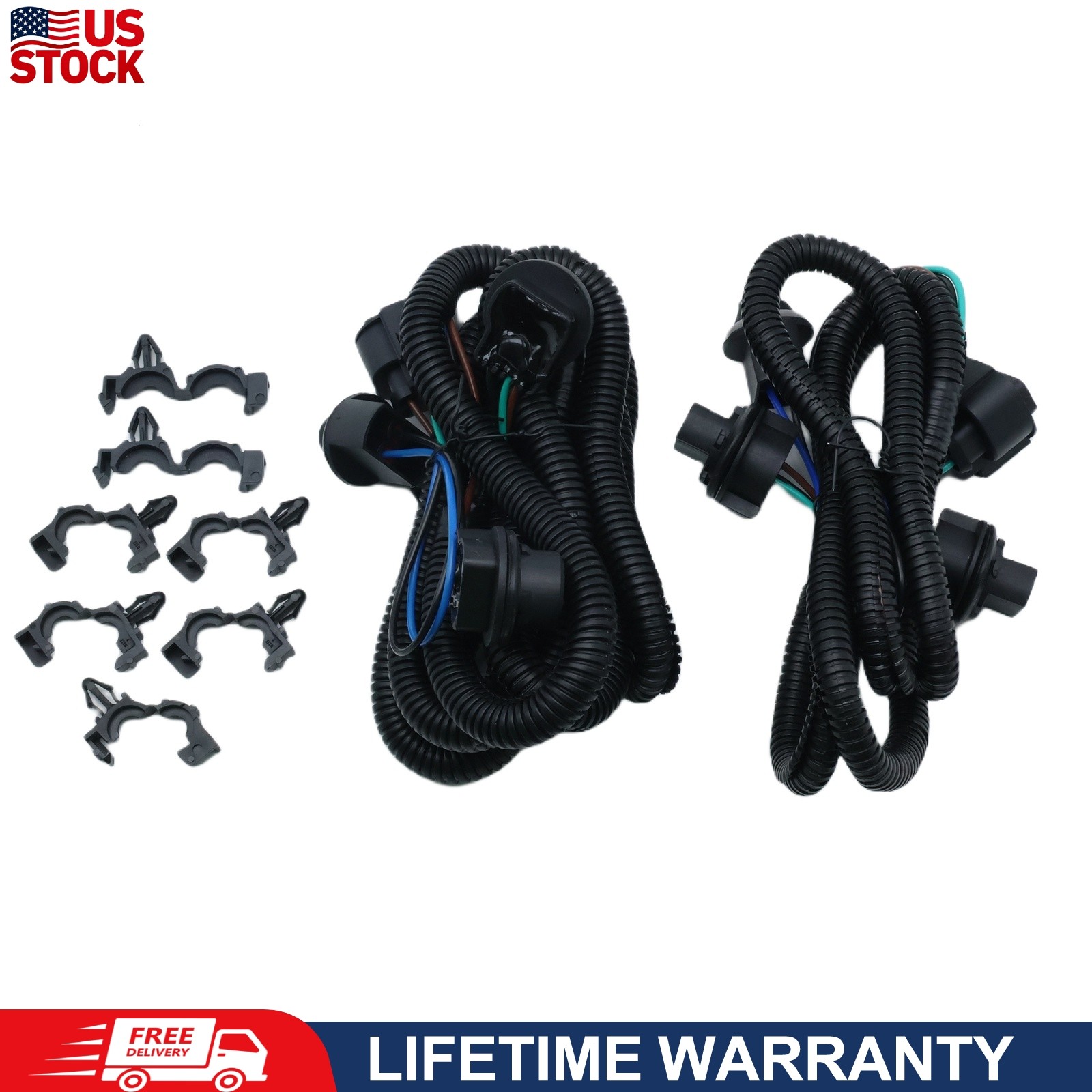Fits for Chevy Silverado 2014-2015 2PCS Tail Light Wiring Harness Left Right Set