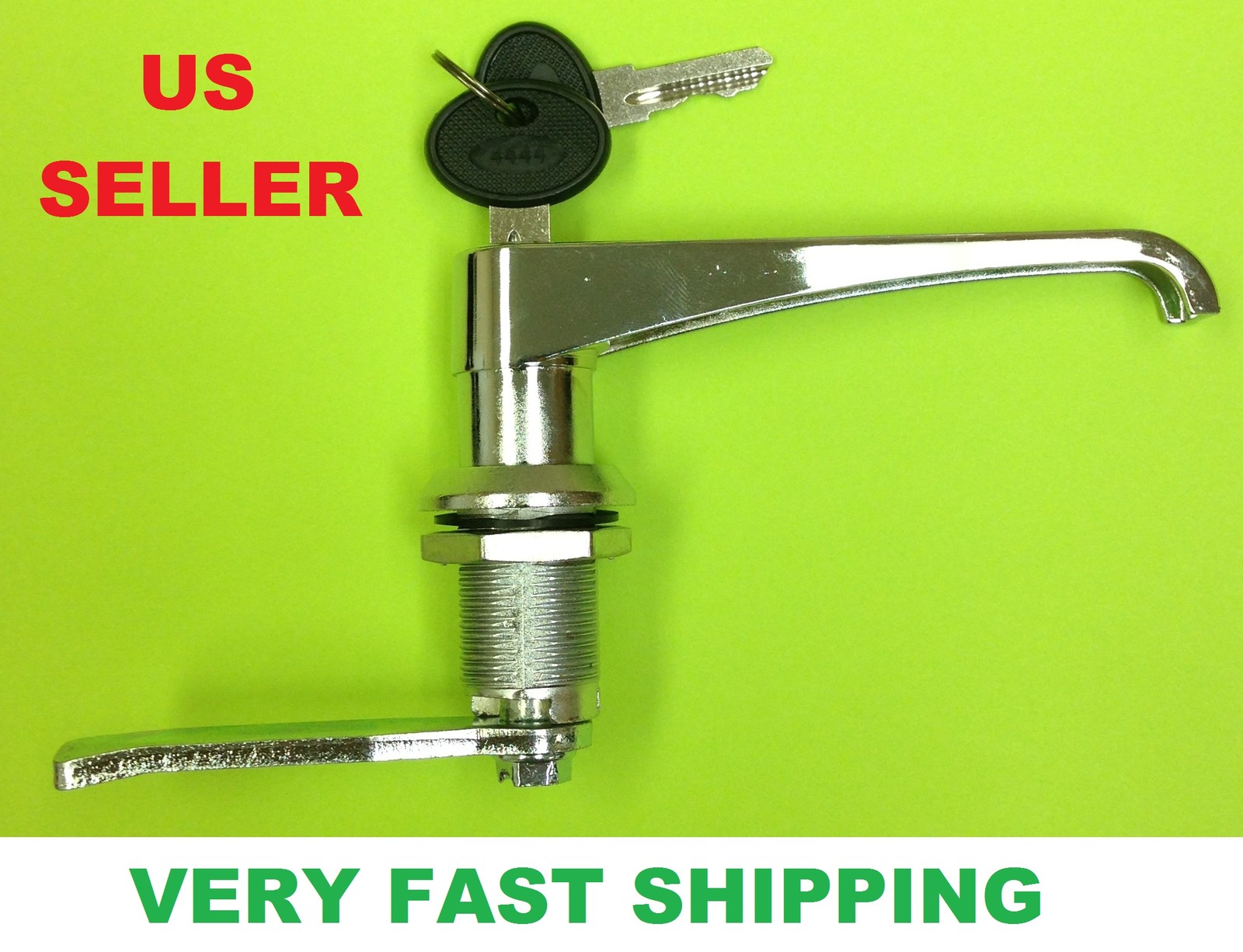 L Handle Cam Lock (Chrome). FREE SHIPPING. 30 mm shaft.  # 064.111.20.1.1.01.70