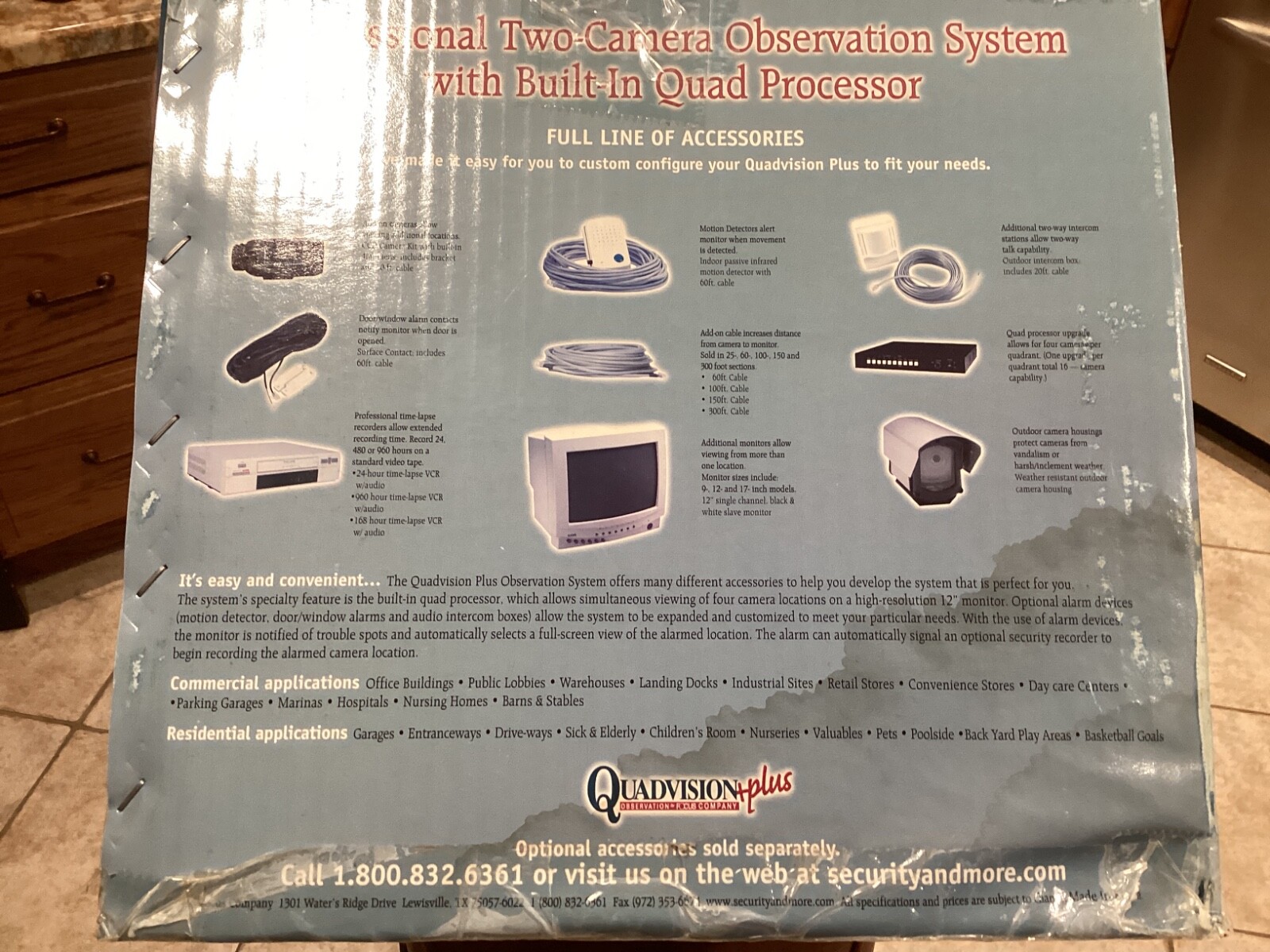 Vintage Quadvision Plus 12” Focus Quad Observation System Screen & Camera NIB