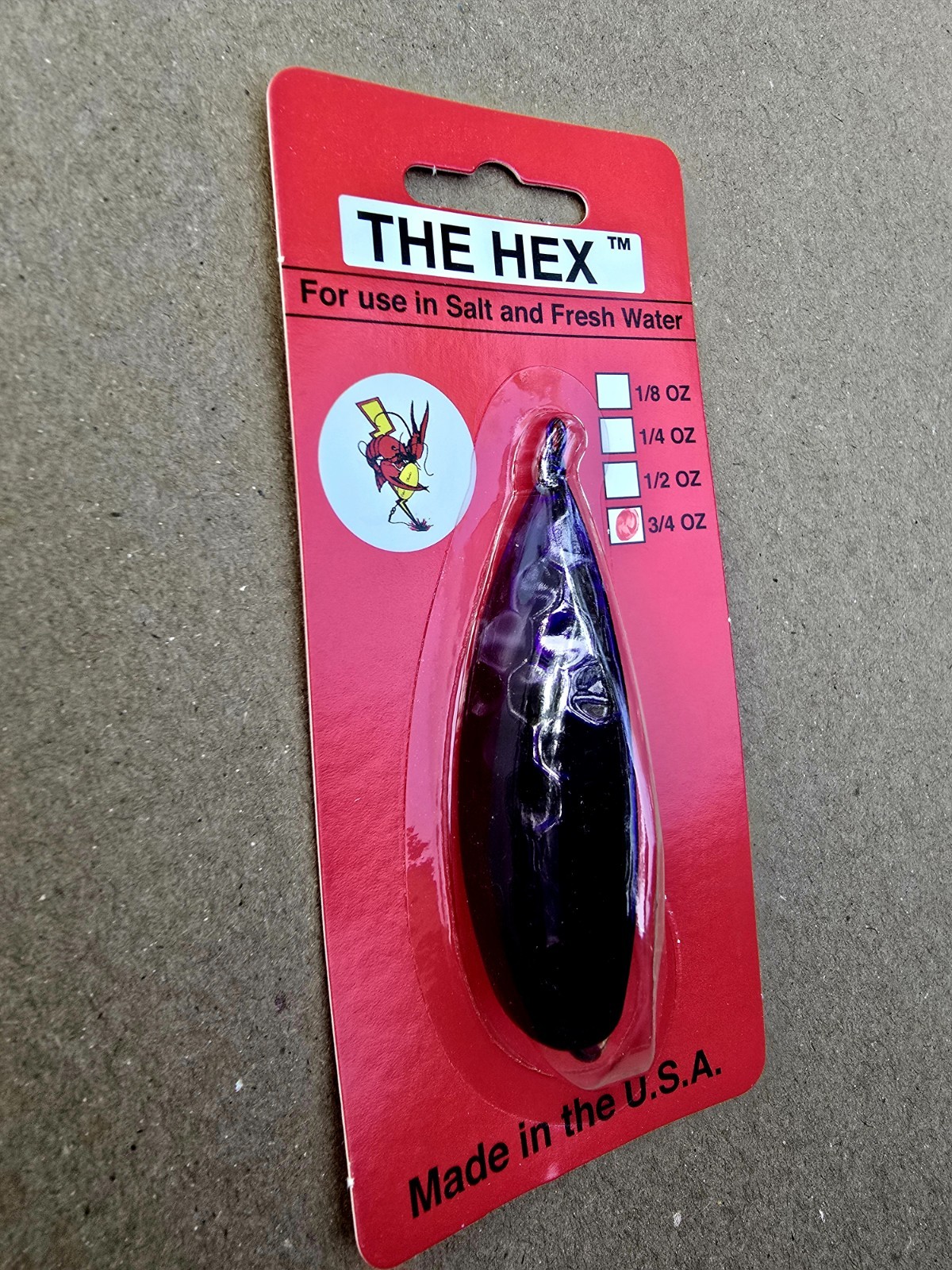 Precision Tackle 3/4oz Weedless Custom Purple Hex Spoon. New!!
