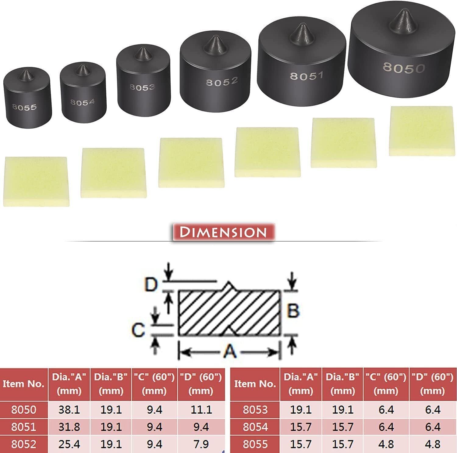8056 for Grip-O-Matic Puller Push-Puller Gear Bearing Puller Shaft Protector Set
