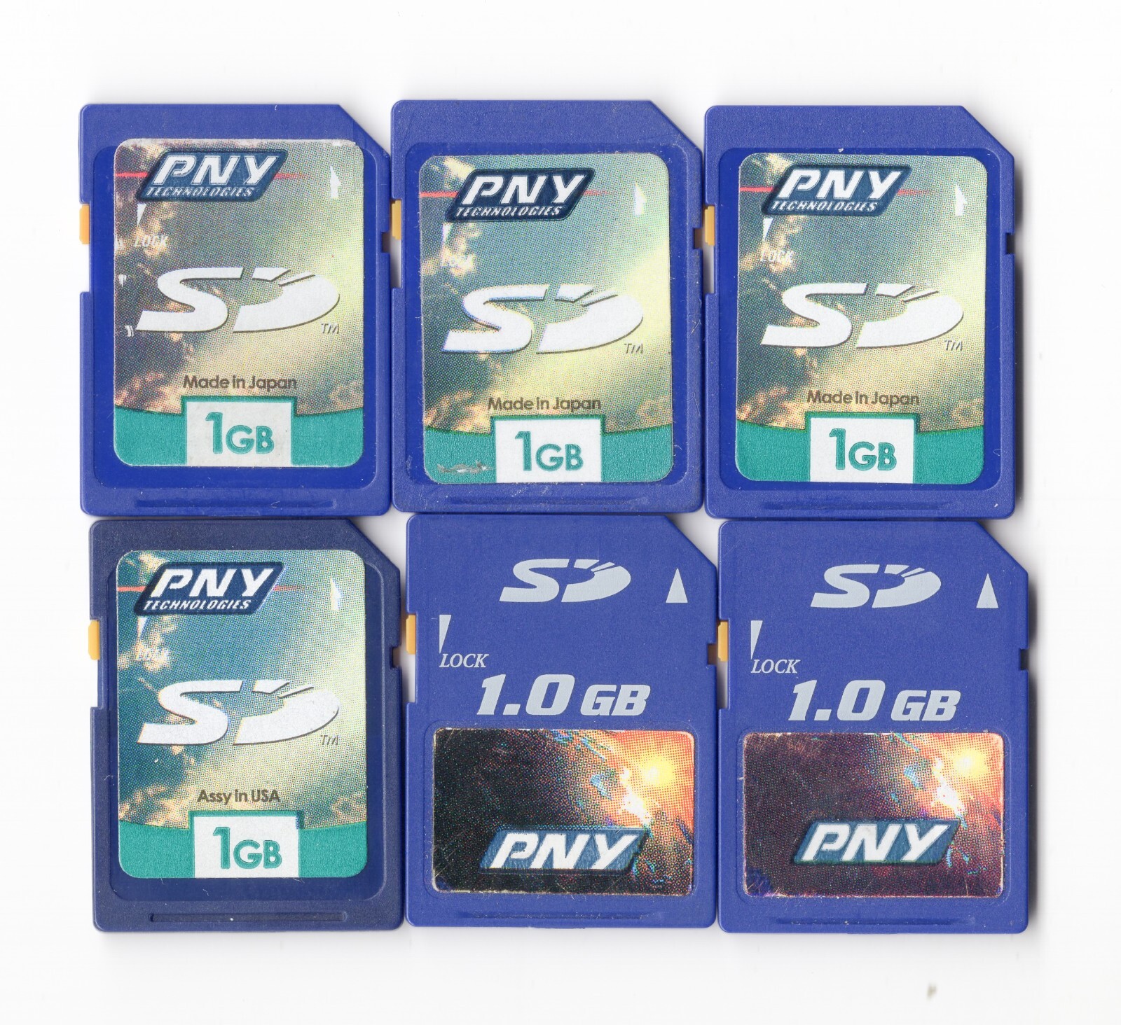 Lot Of 6x PNY 1GB SD Camera Memory Cards