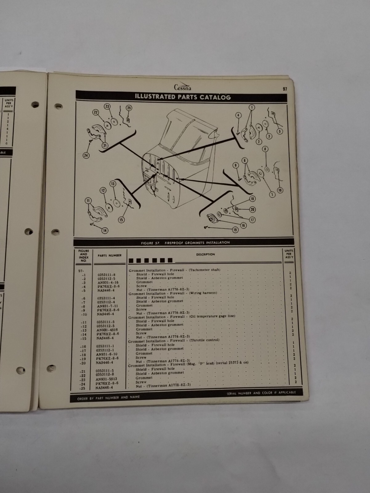 Cessna Model 170B Parts Catalog September 1, 1956-Original