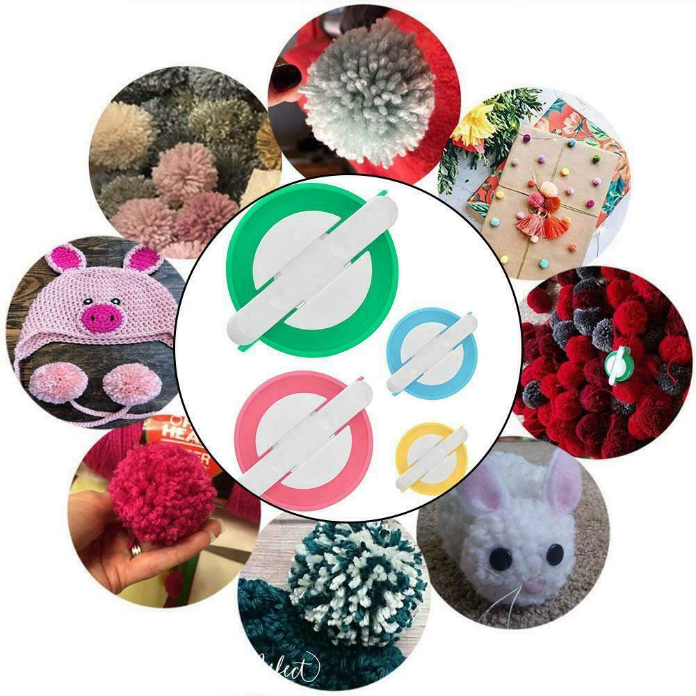 4 Size Pompom Pom-pom Maker Fluff Ball Needle Knitting Wool Craft Ho I7Y2 N W7O7