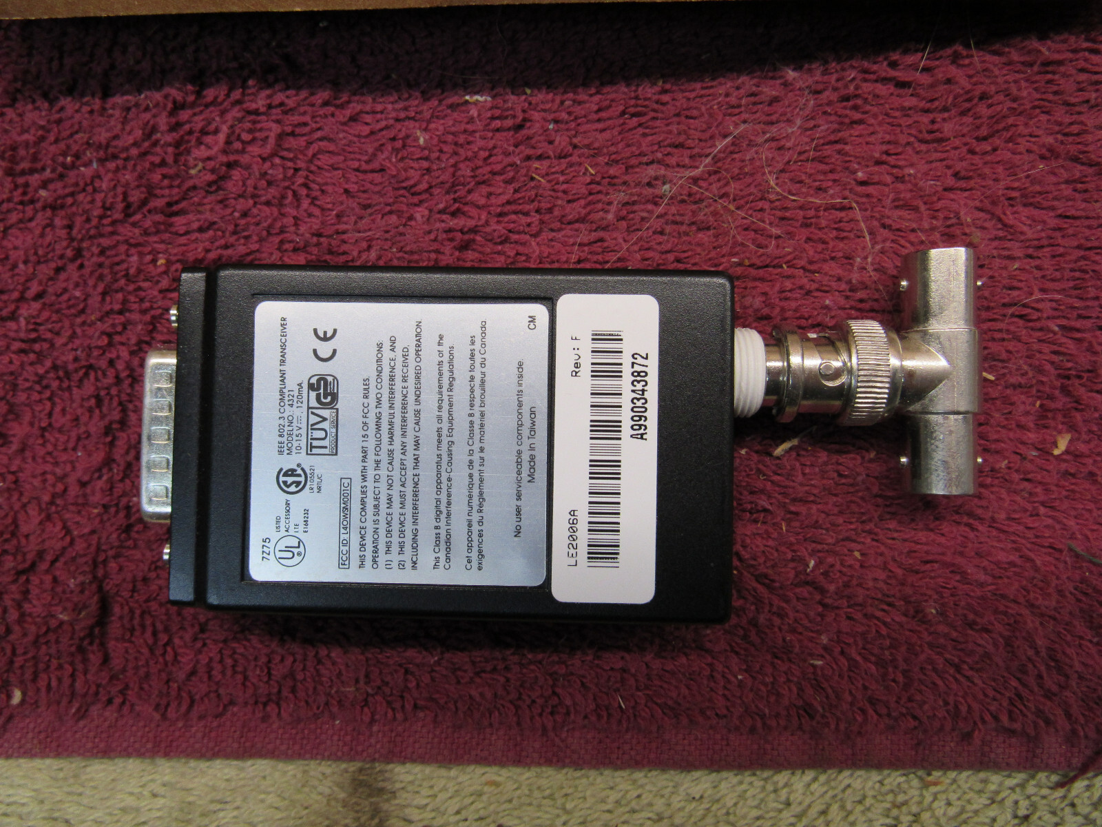 BLACK BOX MINI BNC TRANSCEIVER 4321 LE2006A