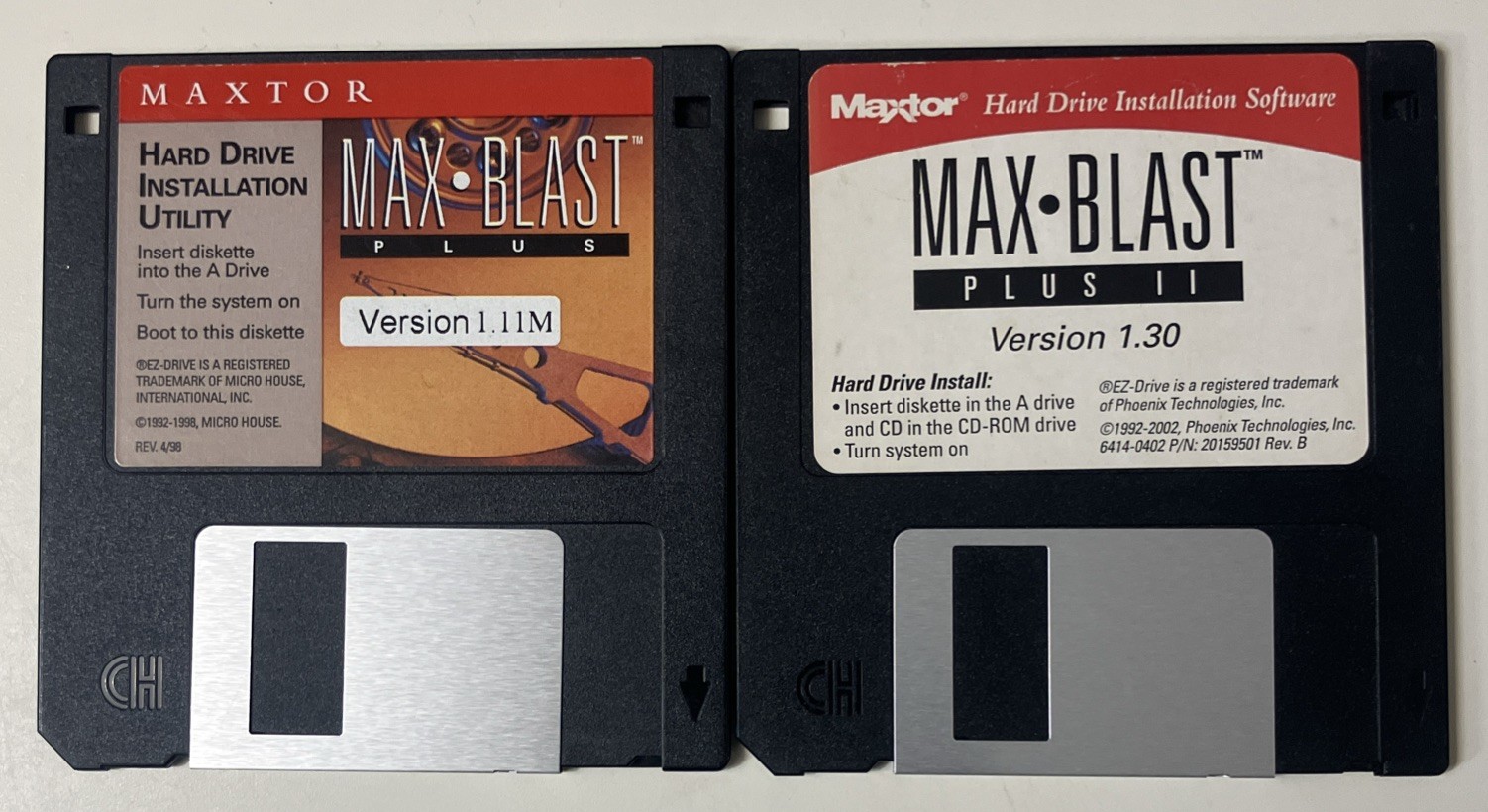 Maxtor MaxBlast Plus v1.11M + MaxBlast Plus II v1.30 Hard Drive Install 3.5”(x2)