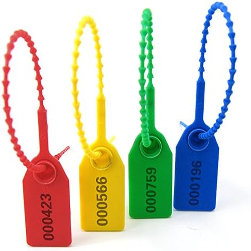 (R) 100 Plastic Tamper Seals, Zip Ties for Fire Extinguishers Pull Tite Security