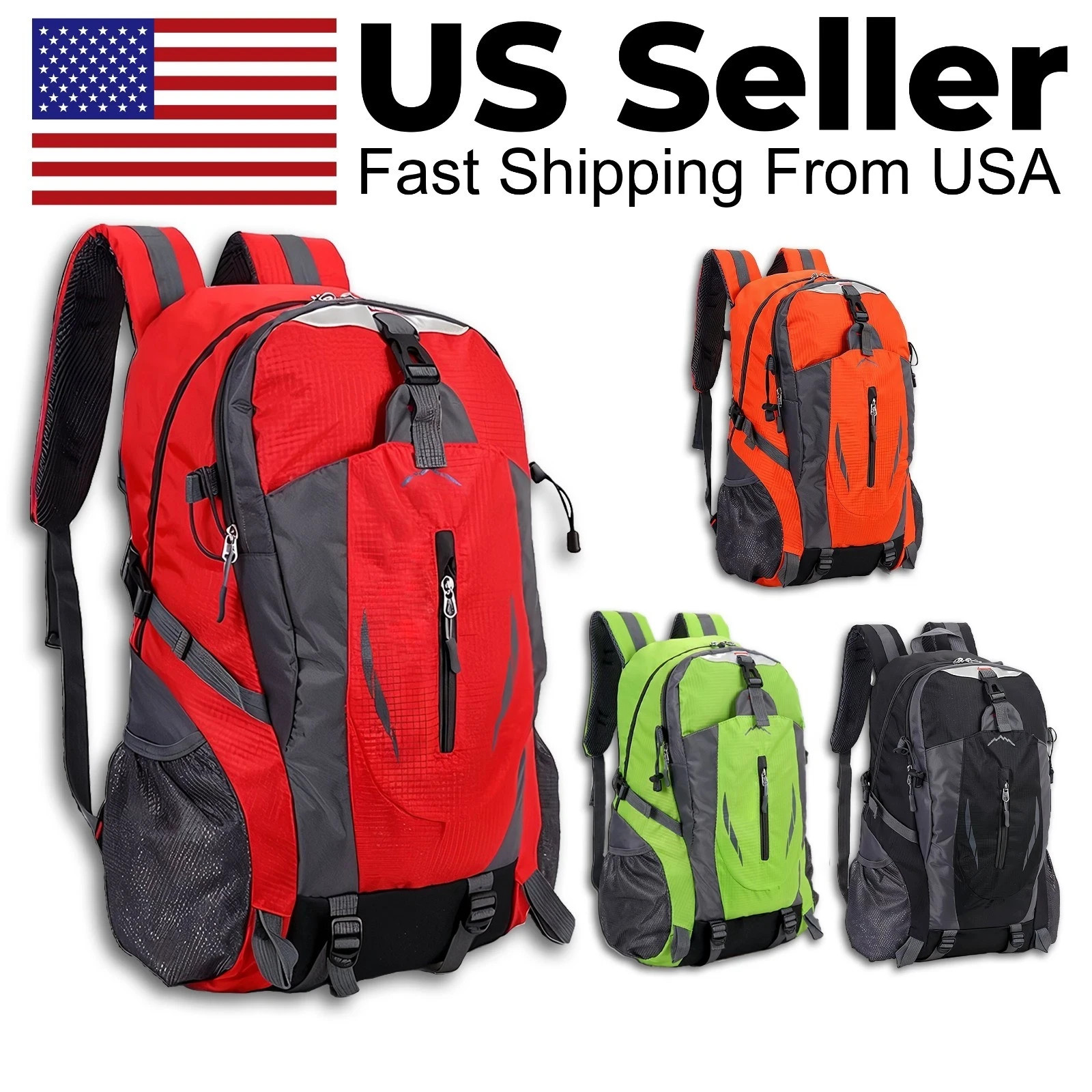 40L Men Women Travel Backpack Rucksack Camping Laptop Hiking School Book Bag USA