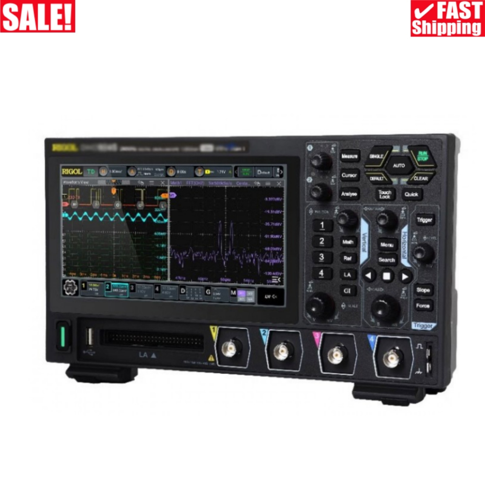 RIGOL 4-Channel Portable 12Bit 1.25GSa/s Digital Oscilloscope w/ 7" Touch Screen