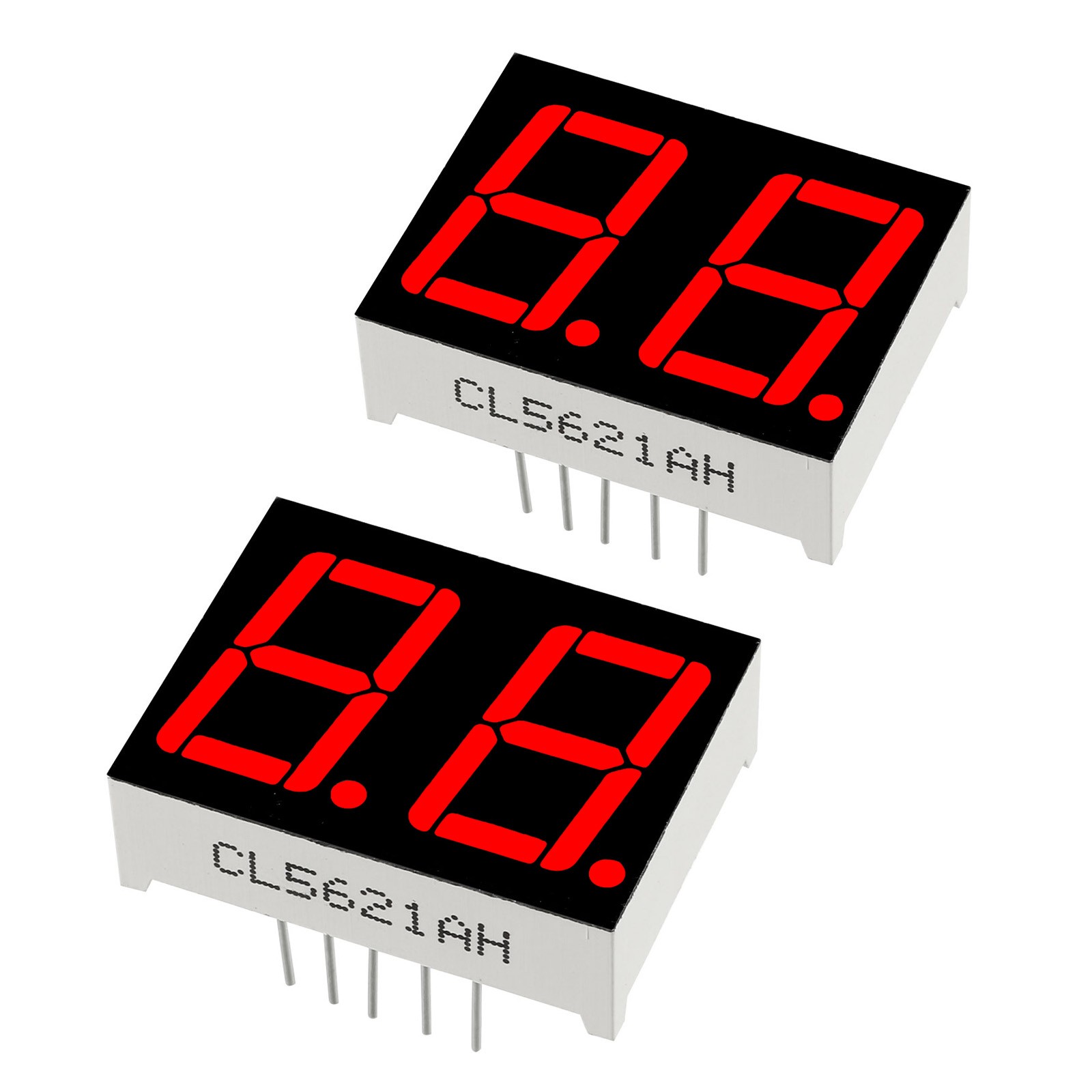2 x LED Display Digital Tube Segment Common Cathode 2 Bit 7 DIY 0.55" Red 10 Pin