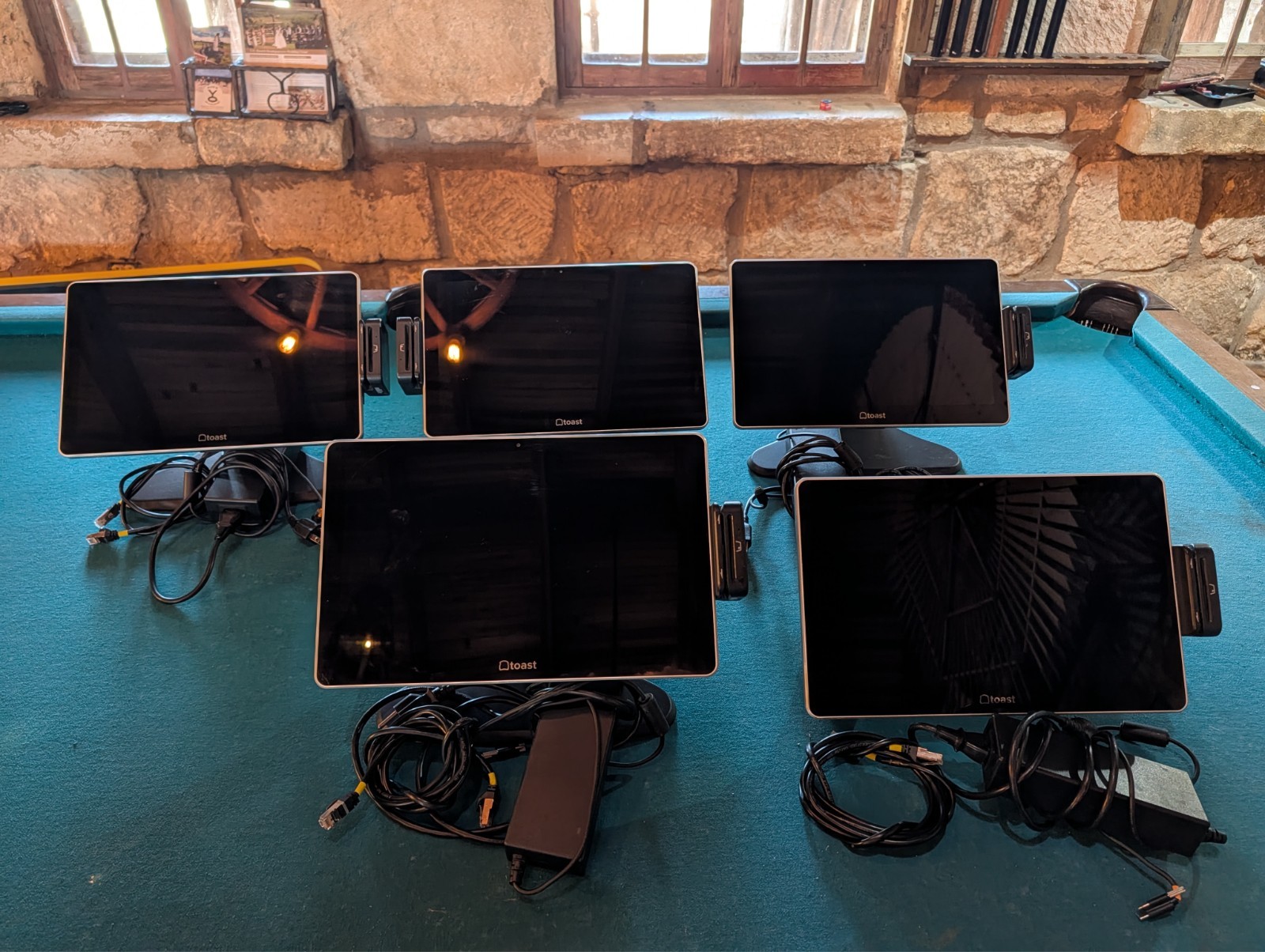 Toast POS Register Screen with Cables