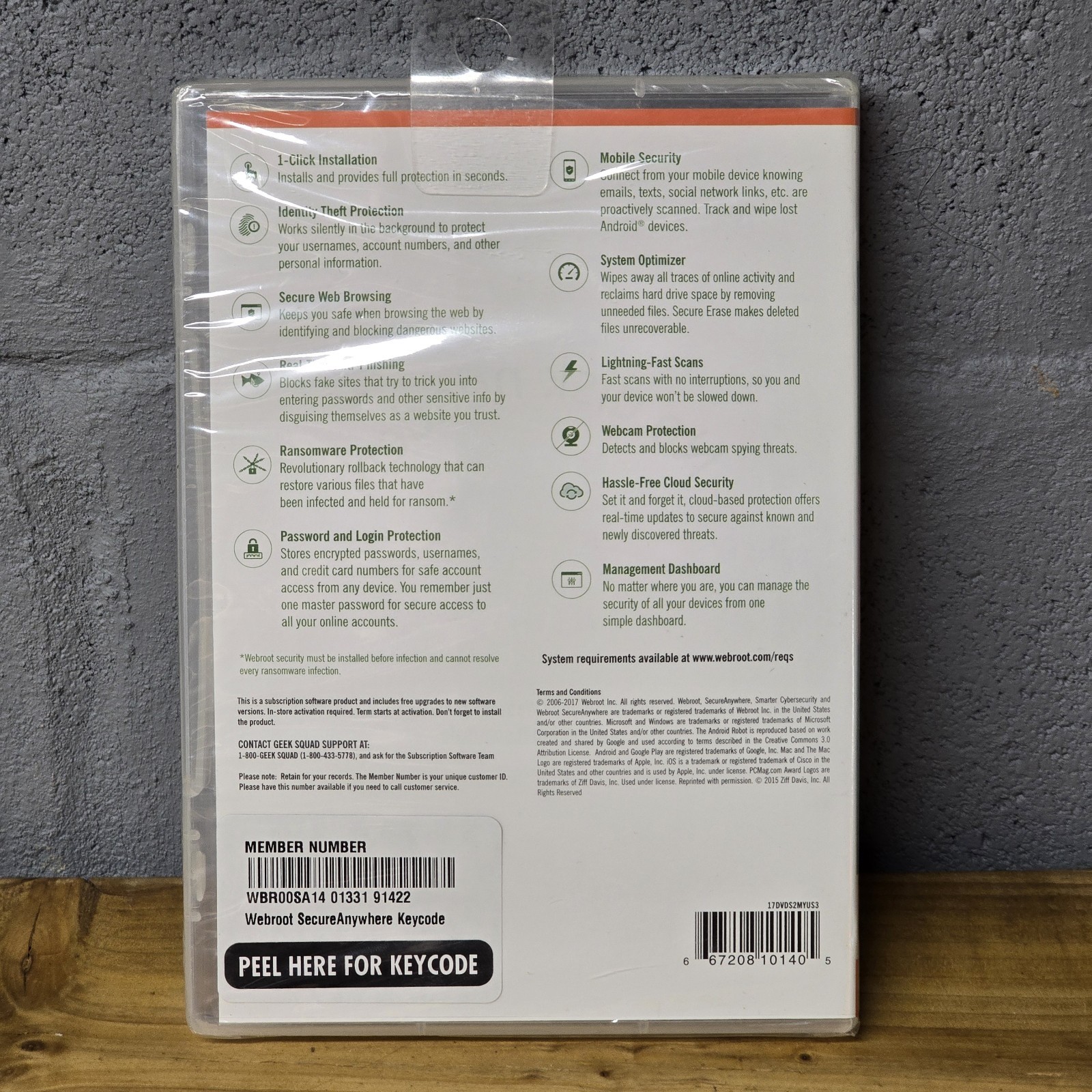 Webroot Secure Anywhere Internet Security for PC Mac & Android/iOS NEW SEALED