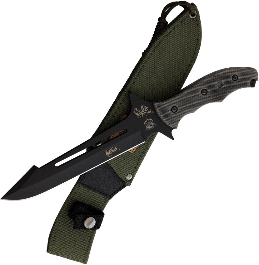 Linton Cutlery Fixed Knife 8" Stainless Steel Full Tang Blade Micarta Handle