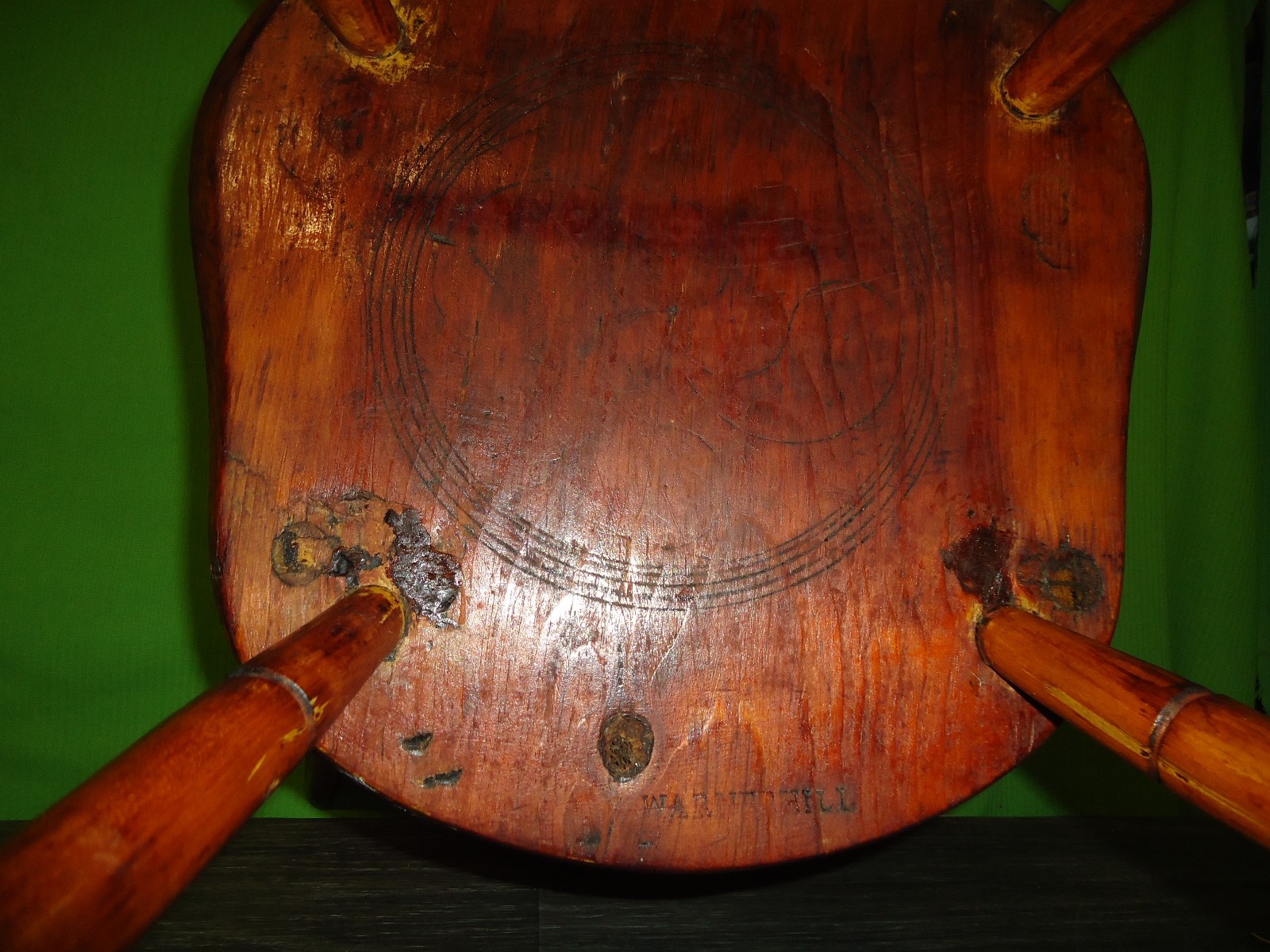 100% vintage childs kids rocking chair solid wood Warner Hill