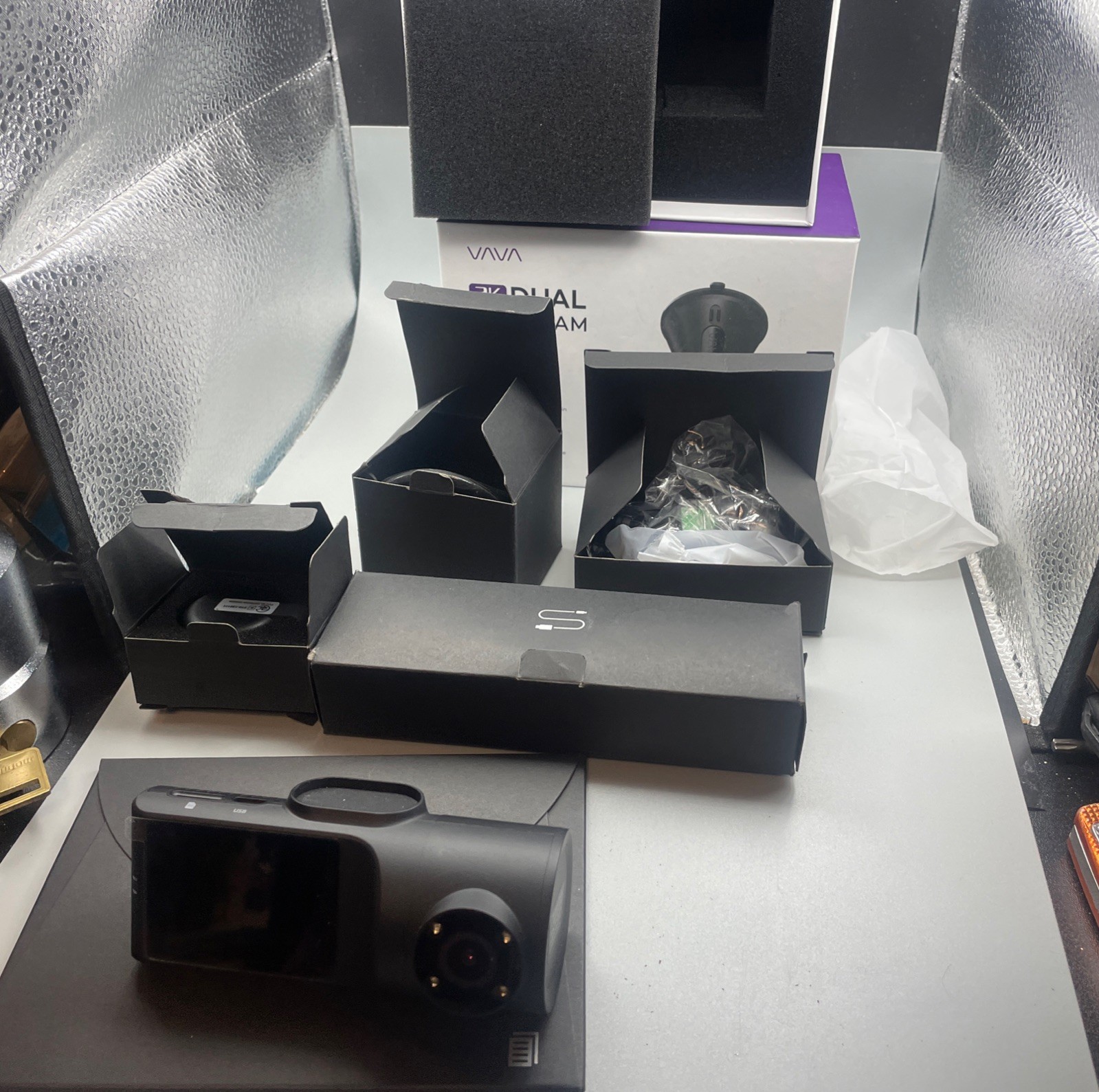VAVA 2K Dual Dash Cam VA-VD009 2K Front and 1080P Cabin - New & Open Box