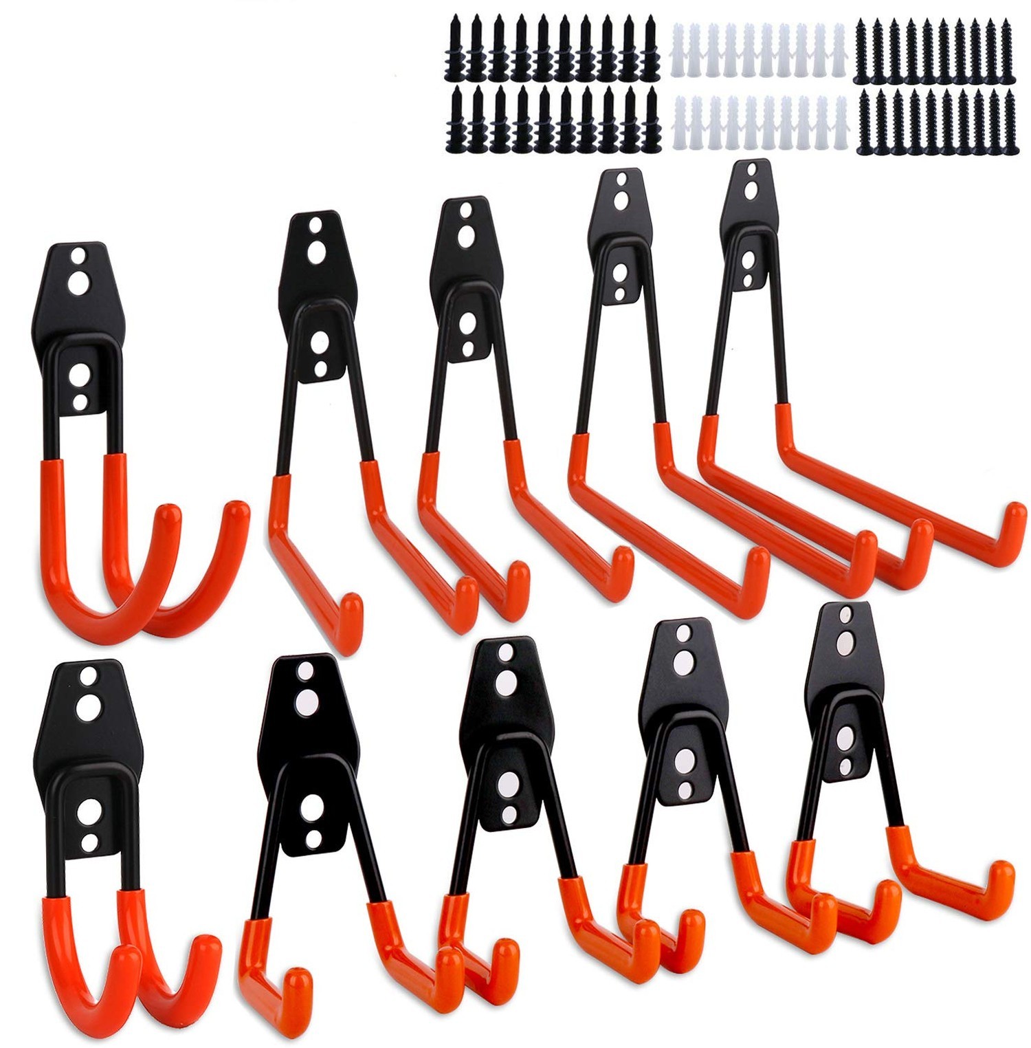 Dirza Garage Hooks 10 Pack Steel Garage Storage Utility Double Hooks, Heavy D...
