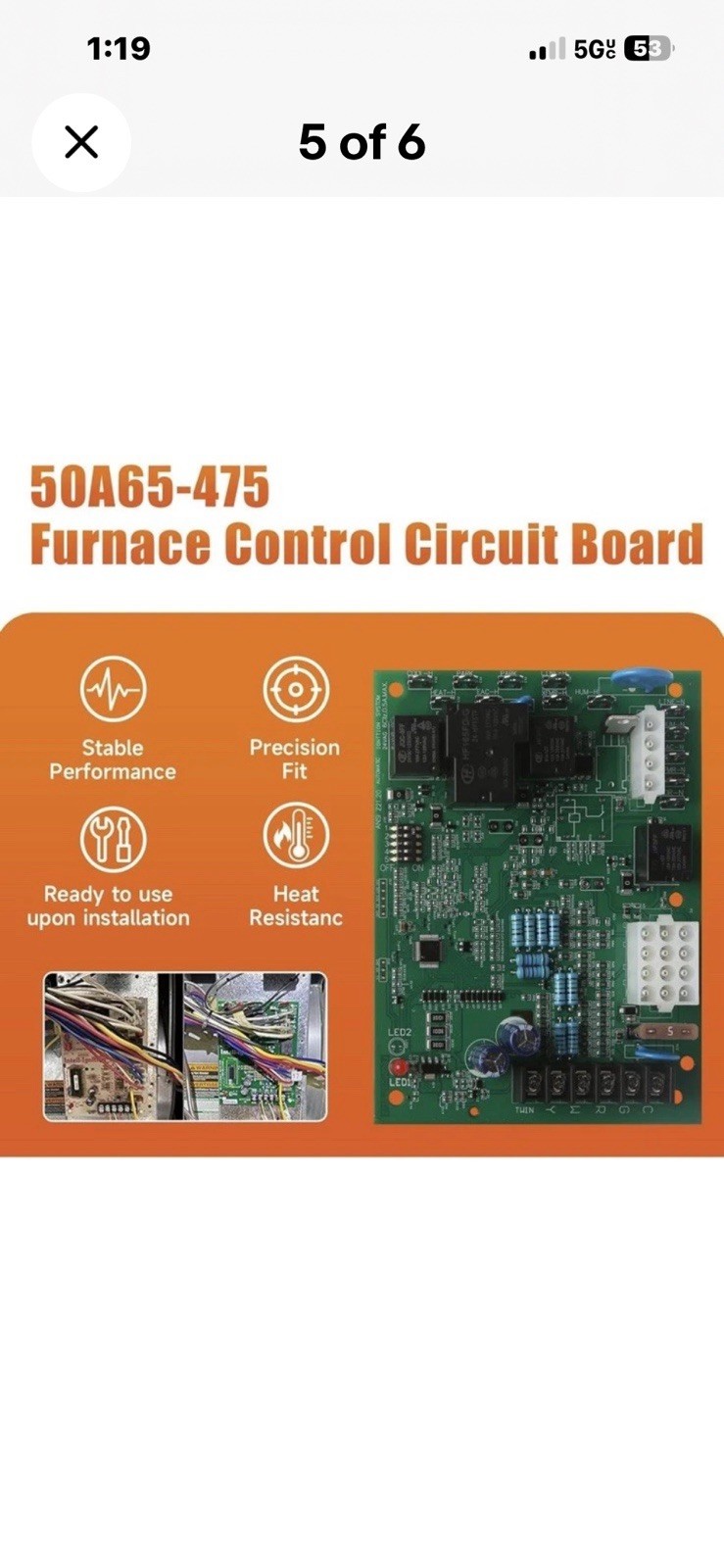 Furnace Control Board Fits Trane American Standard 50A65-474 50A65-475 50A65-476