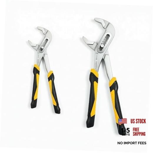 Set of 2 V-Jaw Water Pump Pliers 8" & 10" - Tongue & Groove