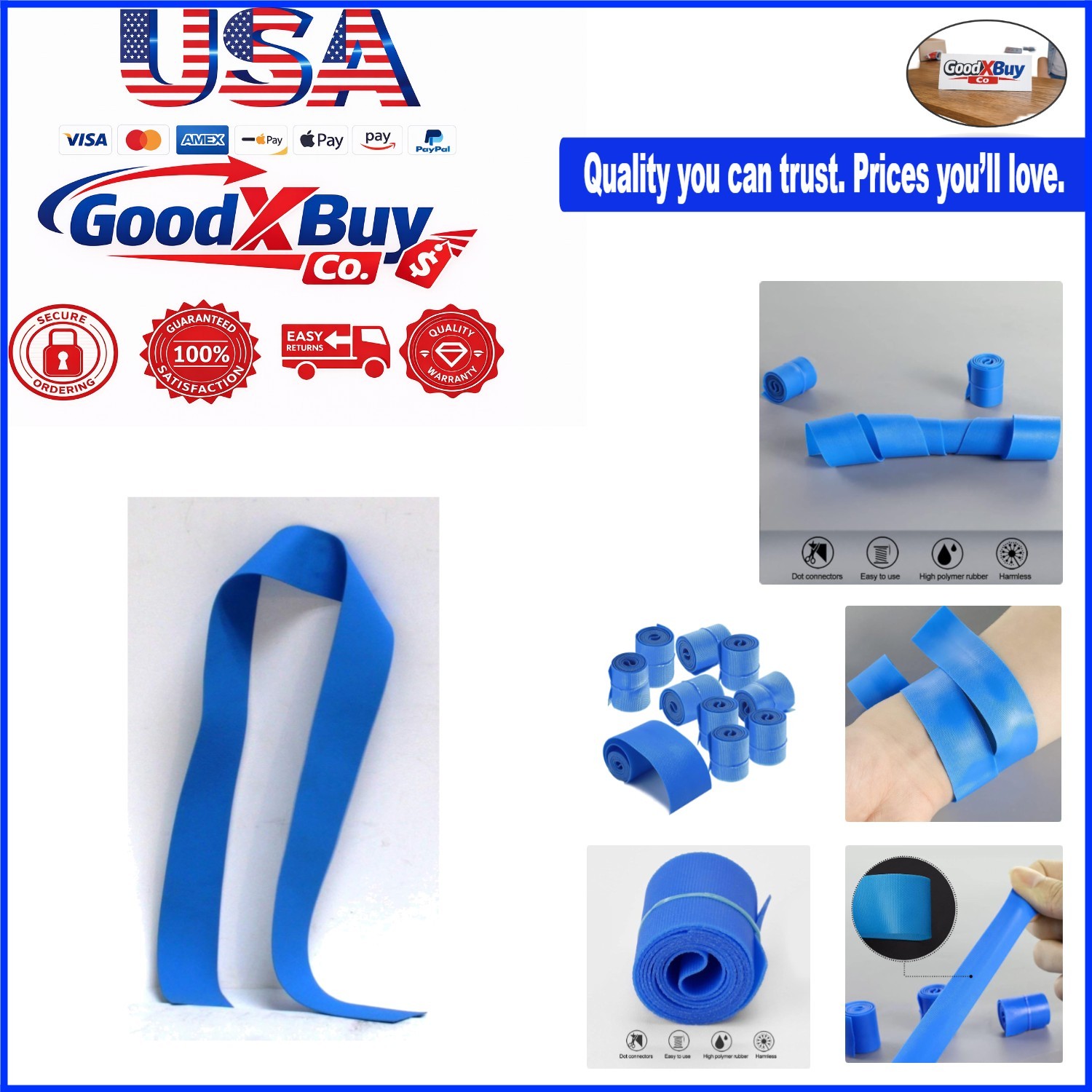 Disposable Tourniquet 1x18in Latex-Free Blue Pack of 10 - Nursing & First Aid
