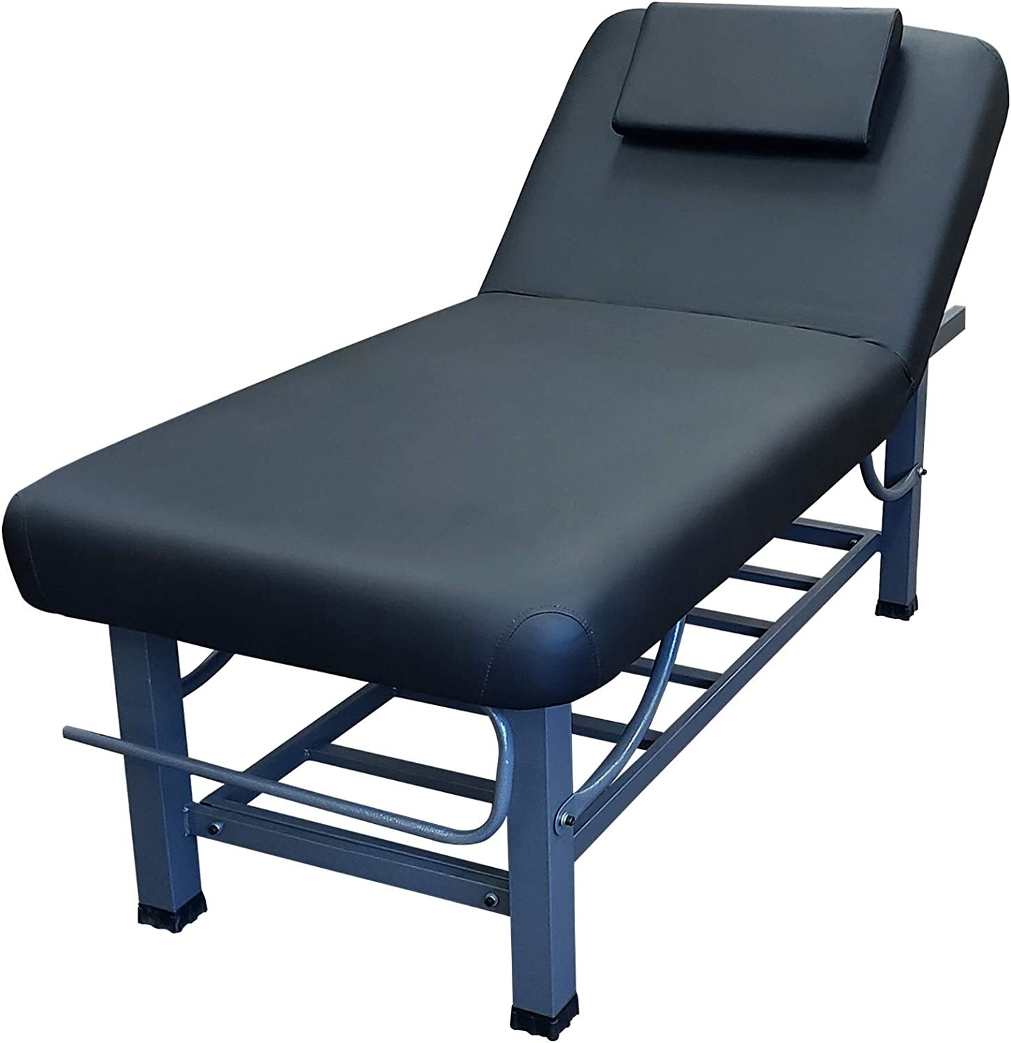 TOA 4-Legs Metal Framed Stationary or Portable Spa Massage Table Bed w/Tray Rack