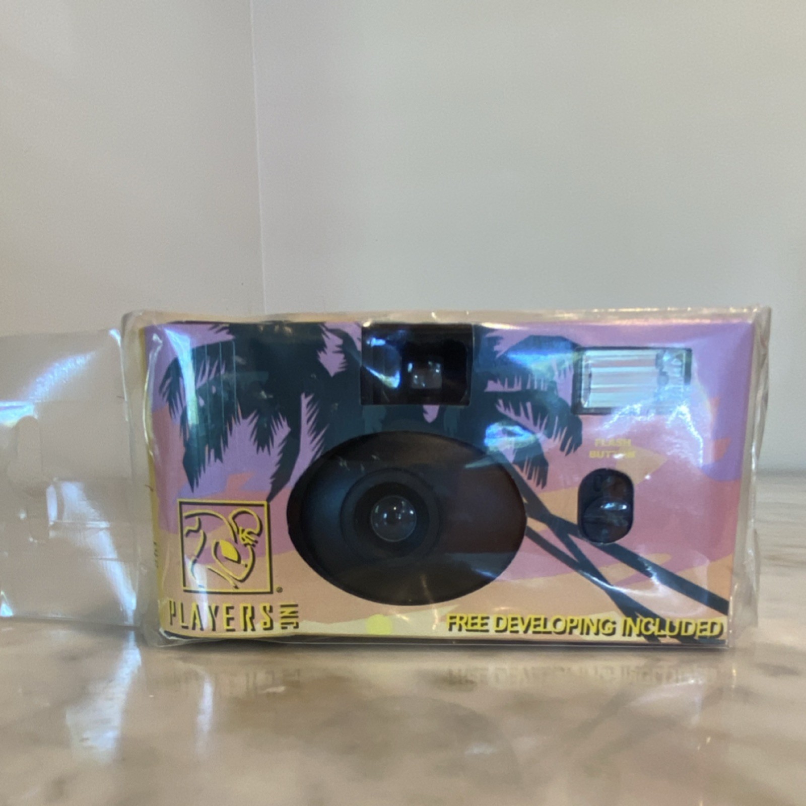 Players Single Use 35mm Film Camera Built-in Flash Pink Yellow Black