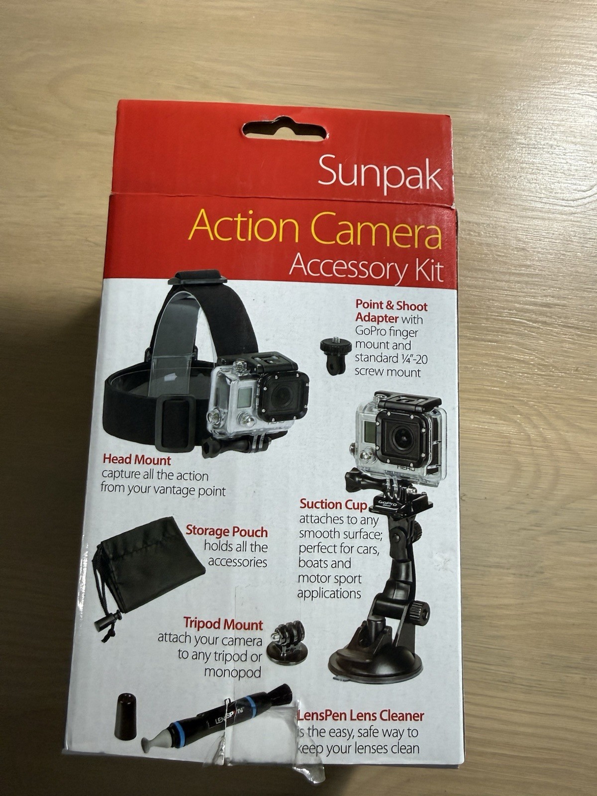 Sunpak Action Camera Accessory Kit Compatible with GoPro, Nikon, Sony 6-Piece