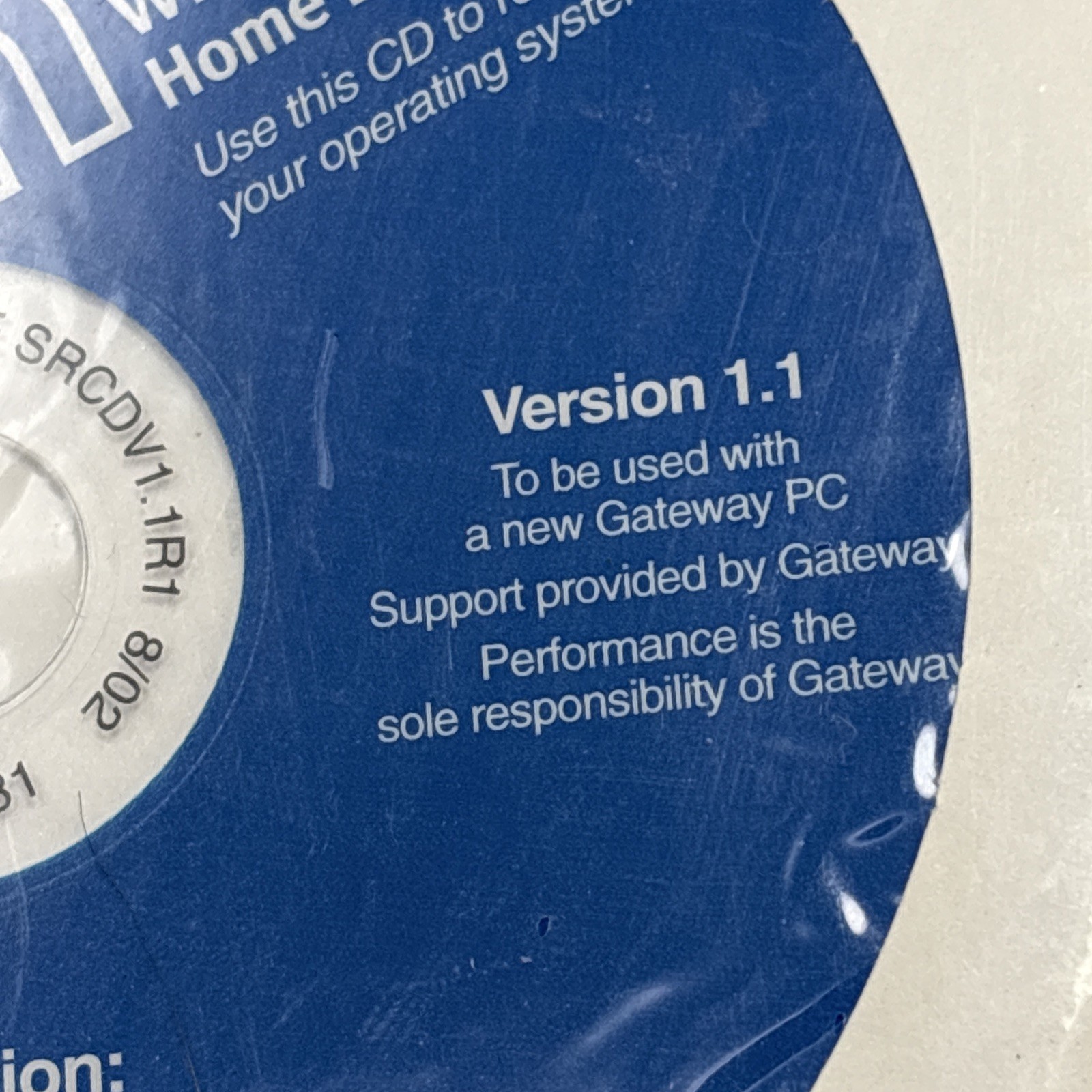 Microsoft Windows XP Home Edition Version 2002 Gateway PC Only Disc Sealed New