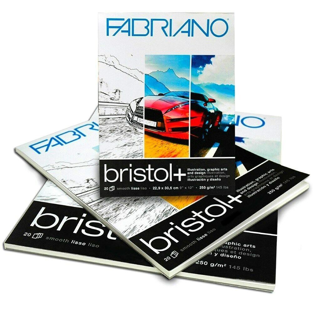 A4 or A3 Fabriano Bristol Paper Pad 250gsm Art Ink Watercolour Gouache Paints