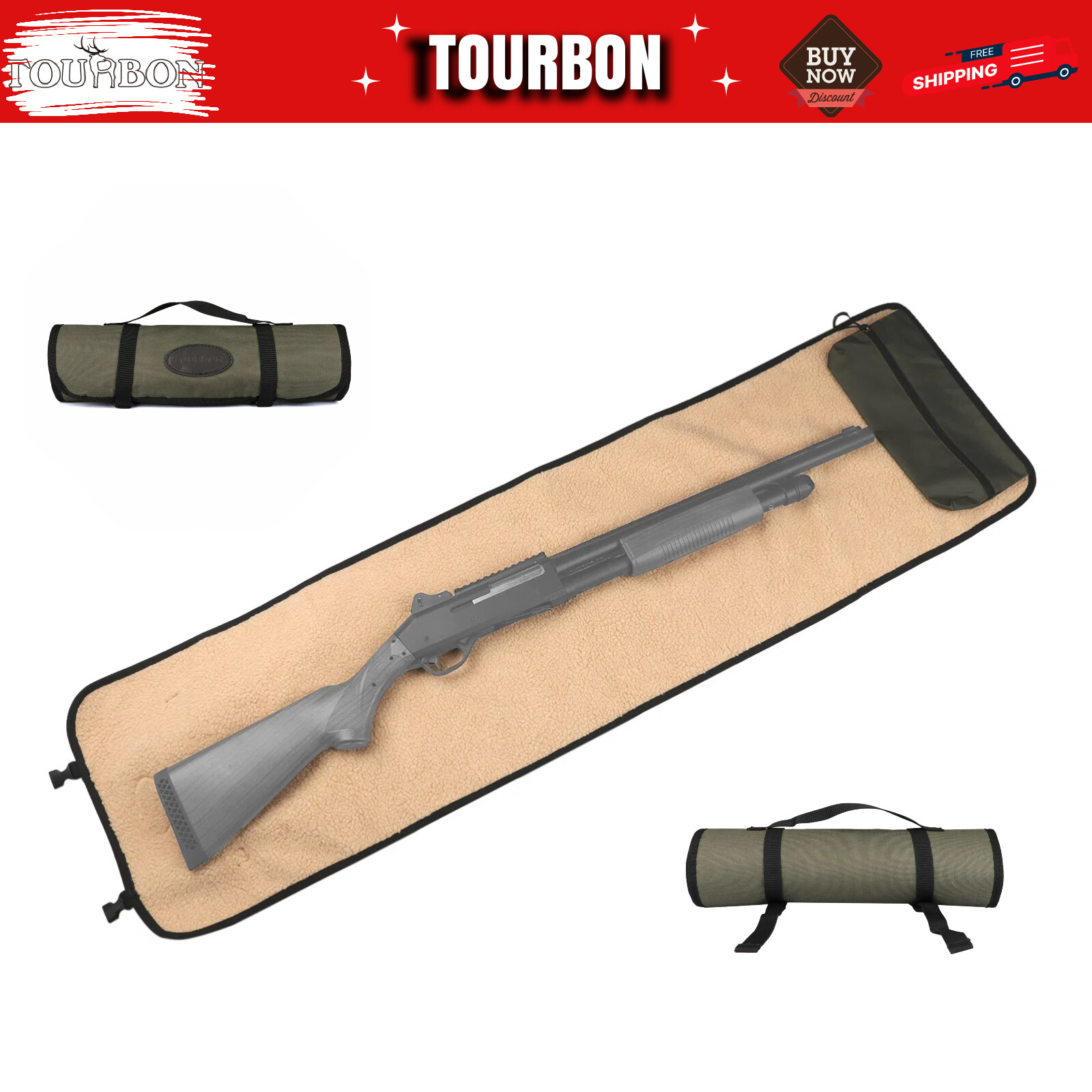 Nylon Gun Cleaning Mat Pad Rifle Shotgun Handgun Clean Kit Zipper Pocket-TOURBON