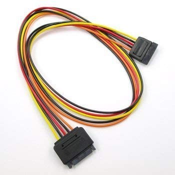 24 inch SATA 15-Pin Male to Female Power Extension Cable 24 inches, Gold